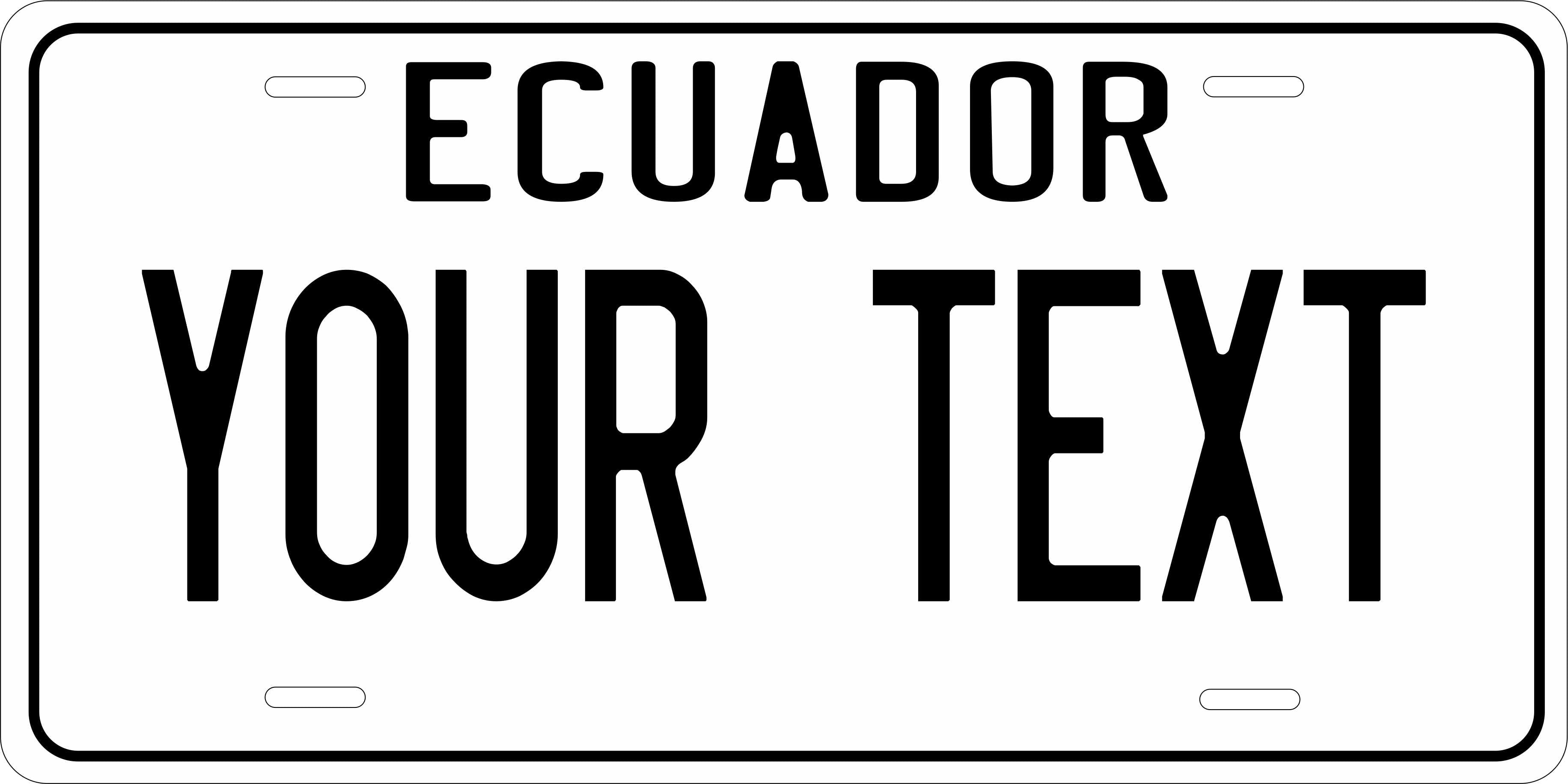 Ecuador White CSA License Plate Custom Novelty Car Bike Motorcycle