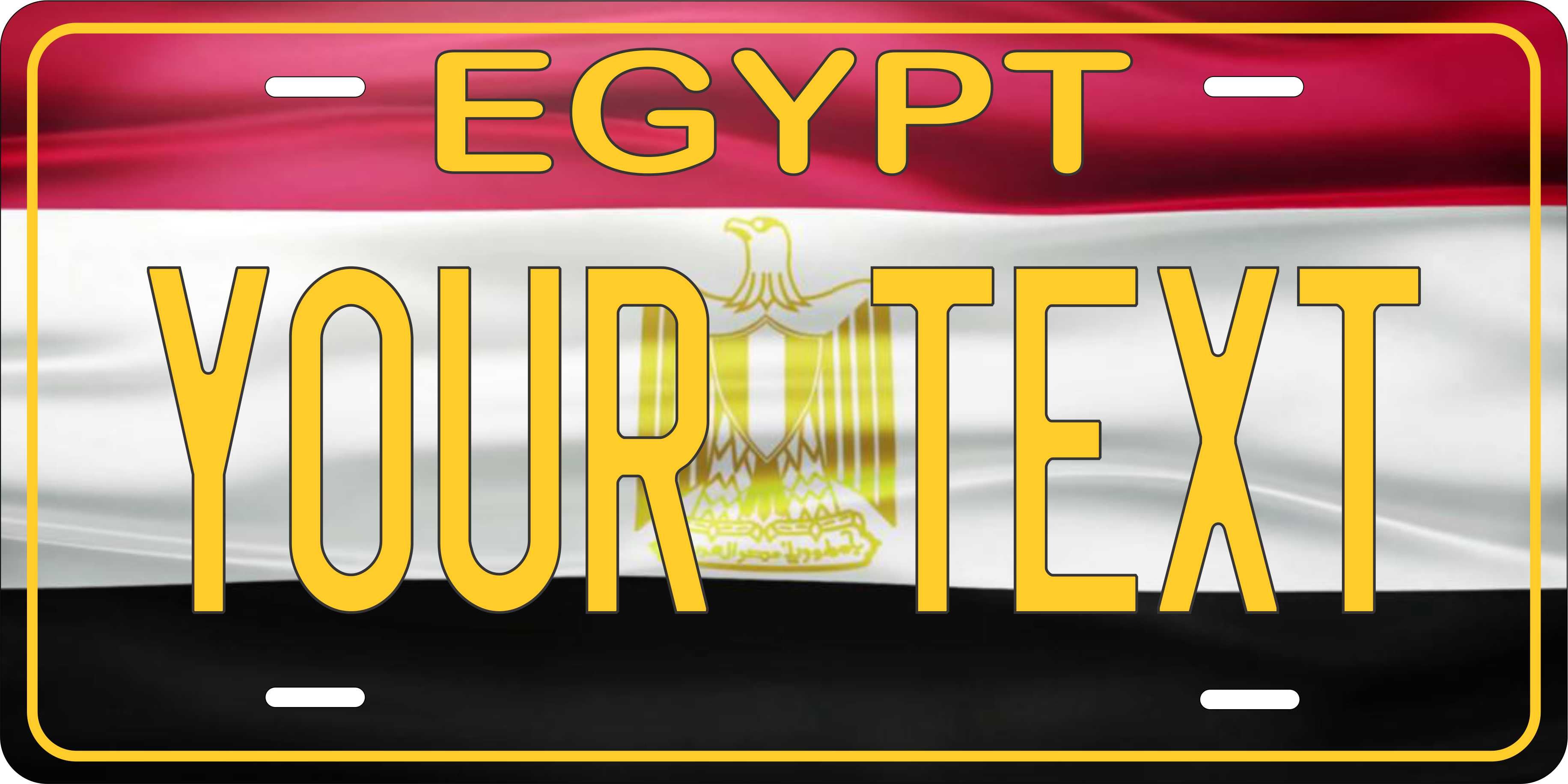 Egypt Africa Flag Wave License Plate personalized Novelty Fun Car Bike Motorcycle