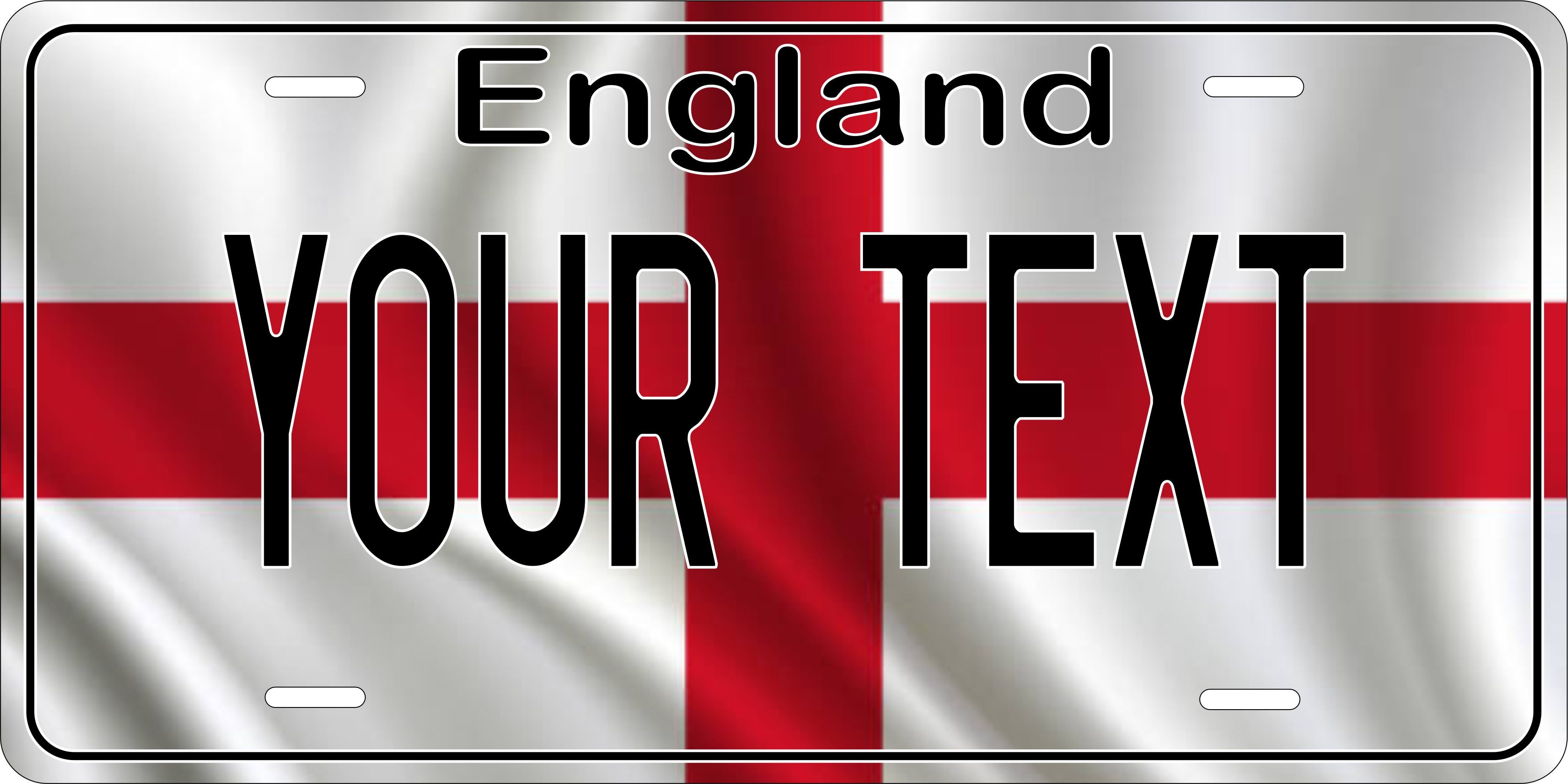 England Europe Flag Wave License Plate Yellow personalized Novelty Fun Car Bike Motorcycle