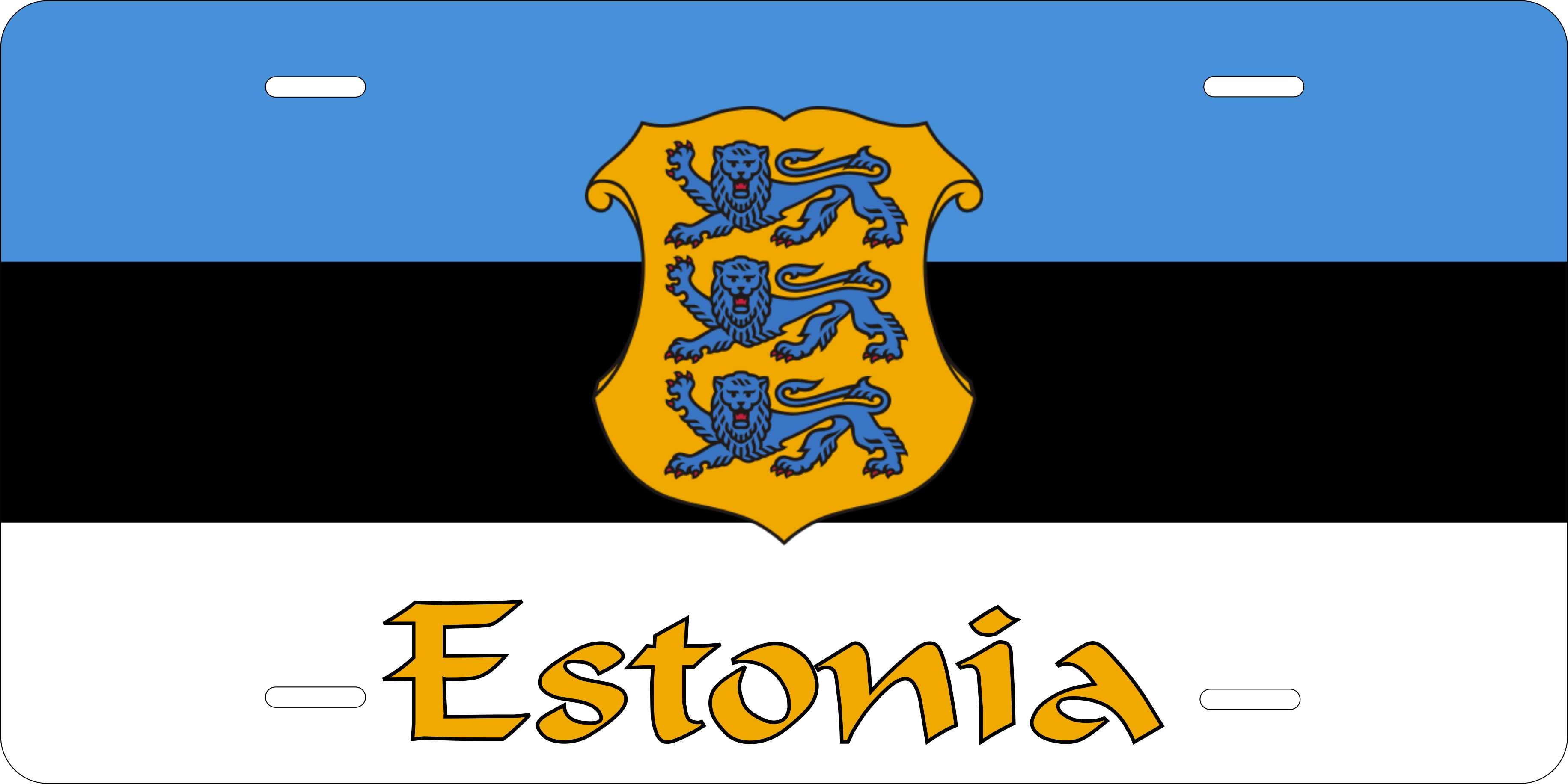 Estonia Europe Flag  License Plate personalized Novelty Fun Car Bike Motorcycle
