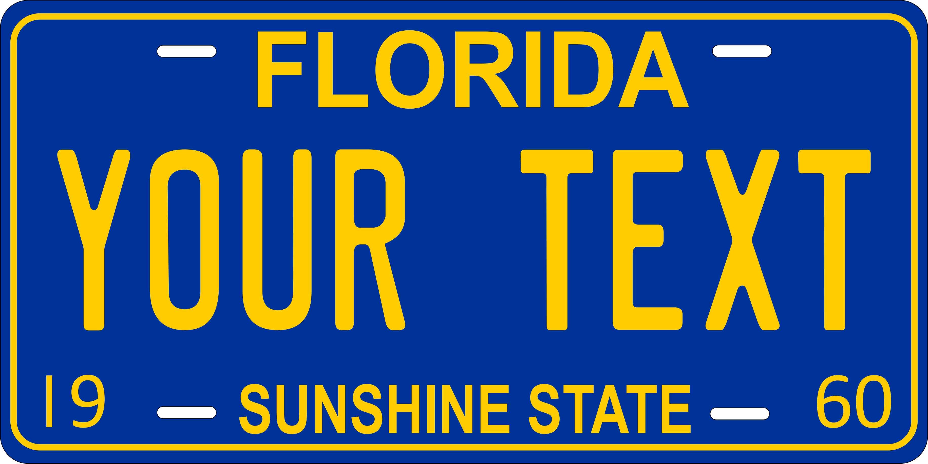 Florida 1960 License Plate Personalized Novelty Fun Car Bike Motorcycle