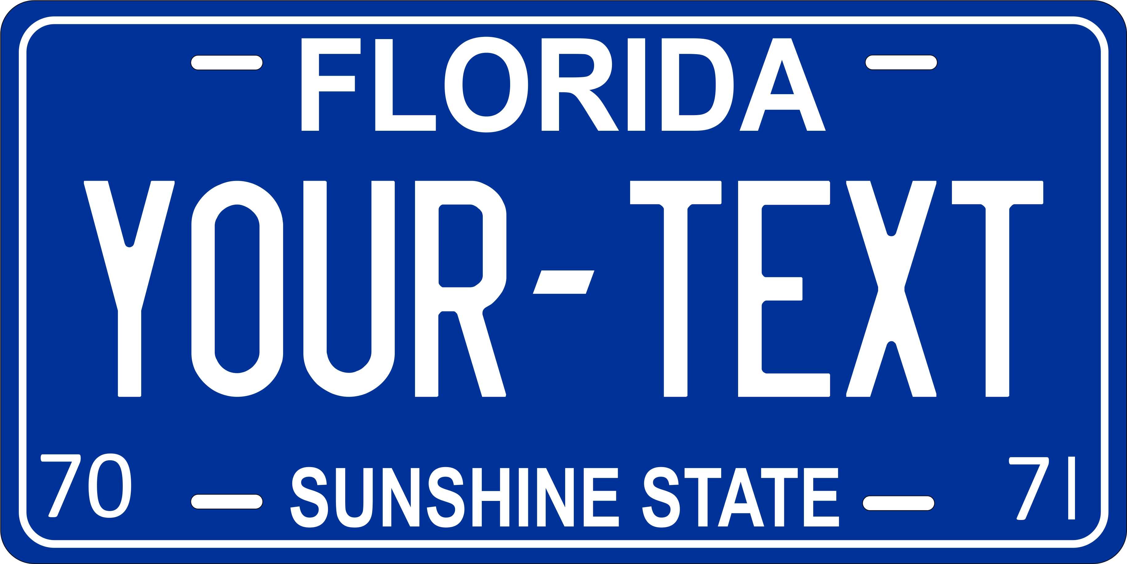 Florida 1970 License Plate Personalized Novelty Fun Car Bike Motorcycle