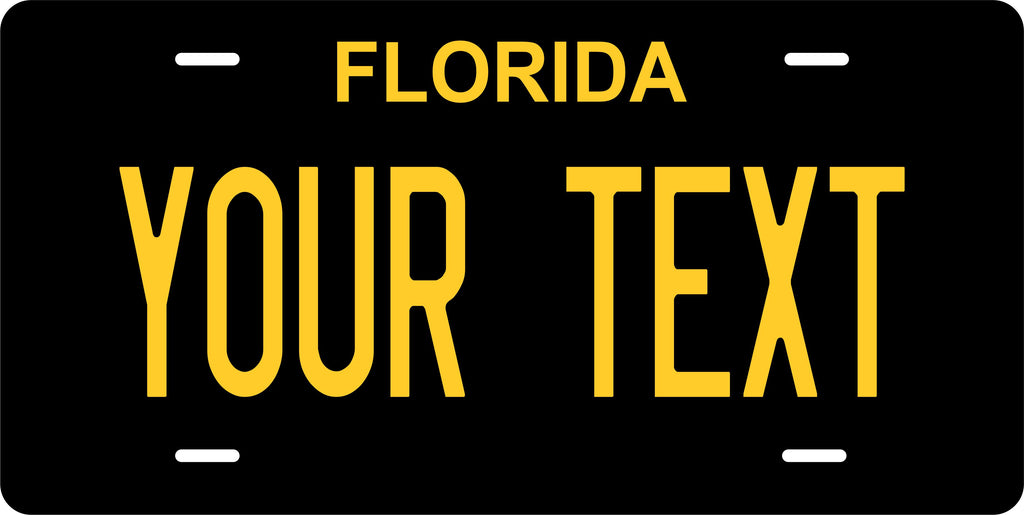 Florida Black Yellow License Plate Personalized Novelty Fun Car Bike Motorcycle