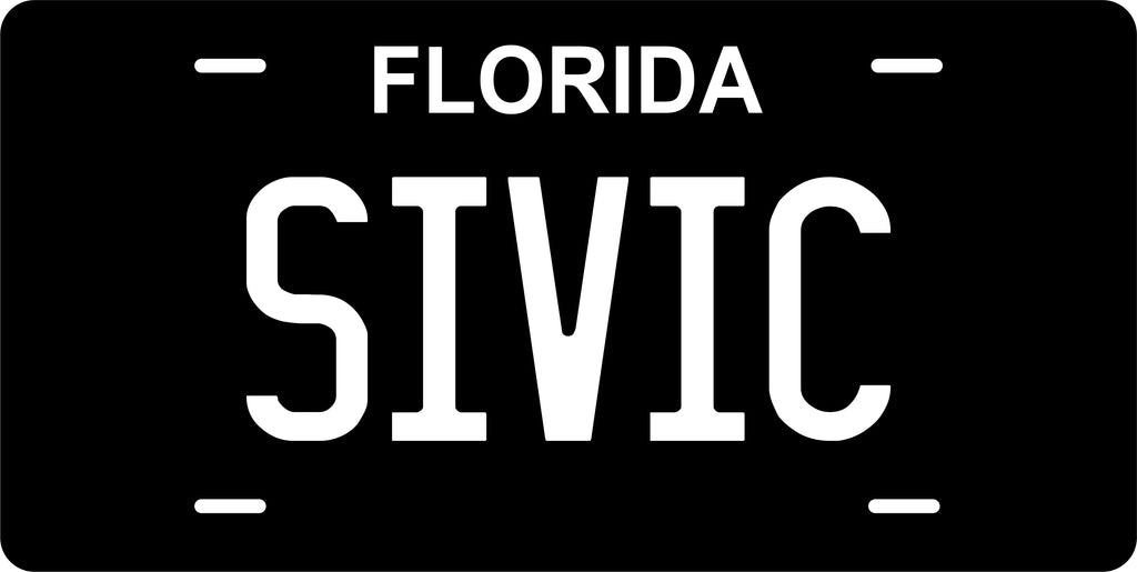 Florida Black White License Plate Personalized Novelty Fun Car Bike Motorcycle