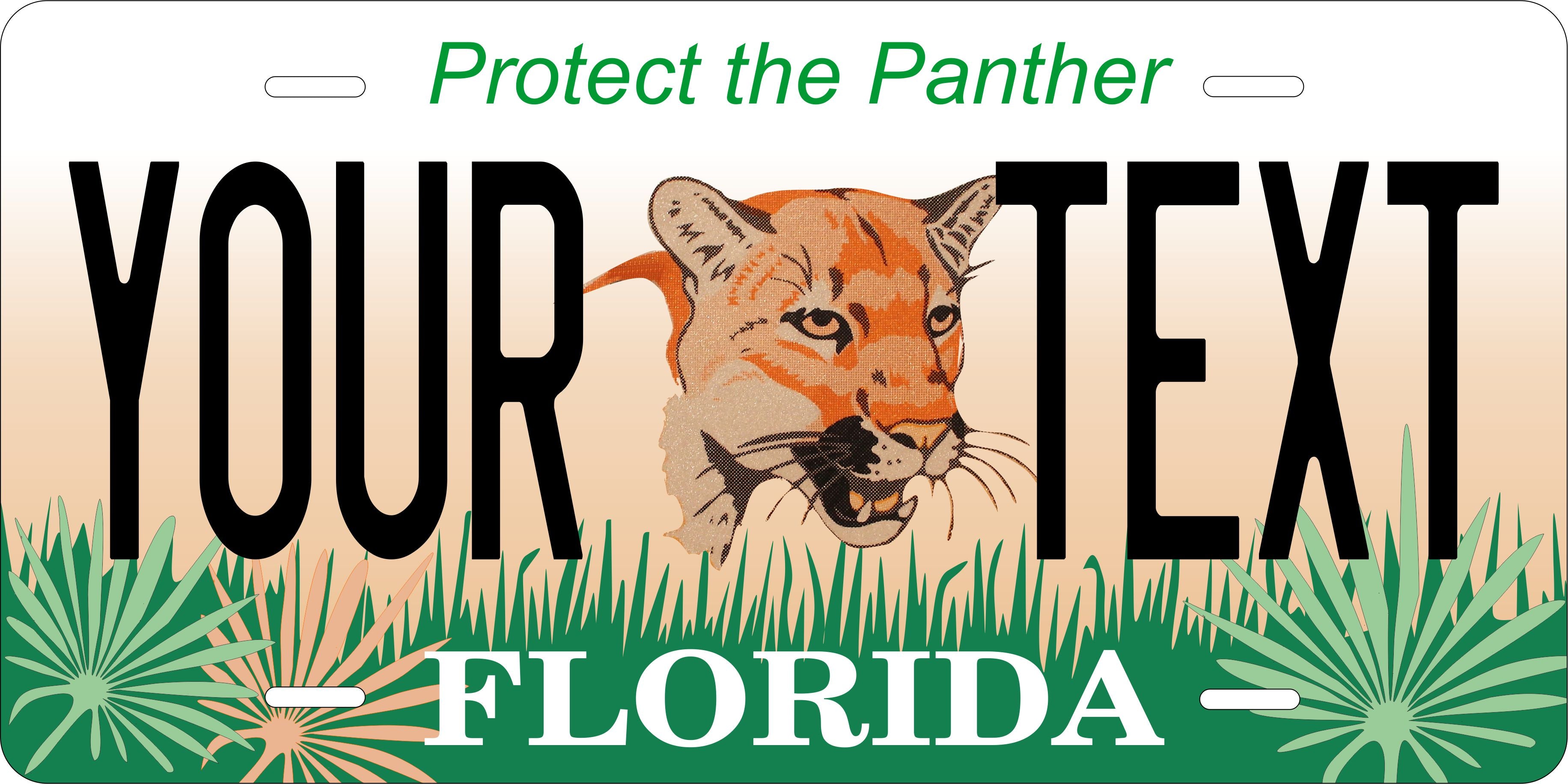 Florida Panther License Plate Personalized Novelty Fun Car Bike Motorcycle