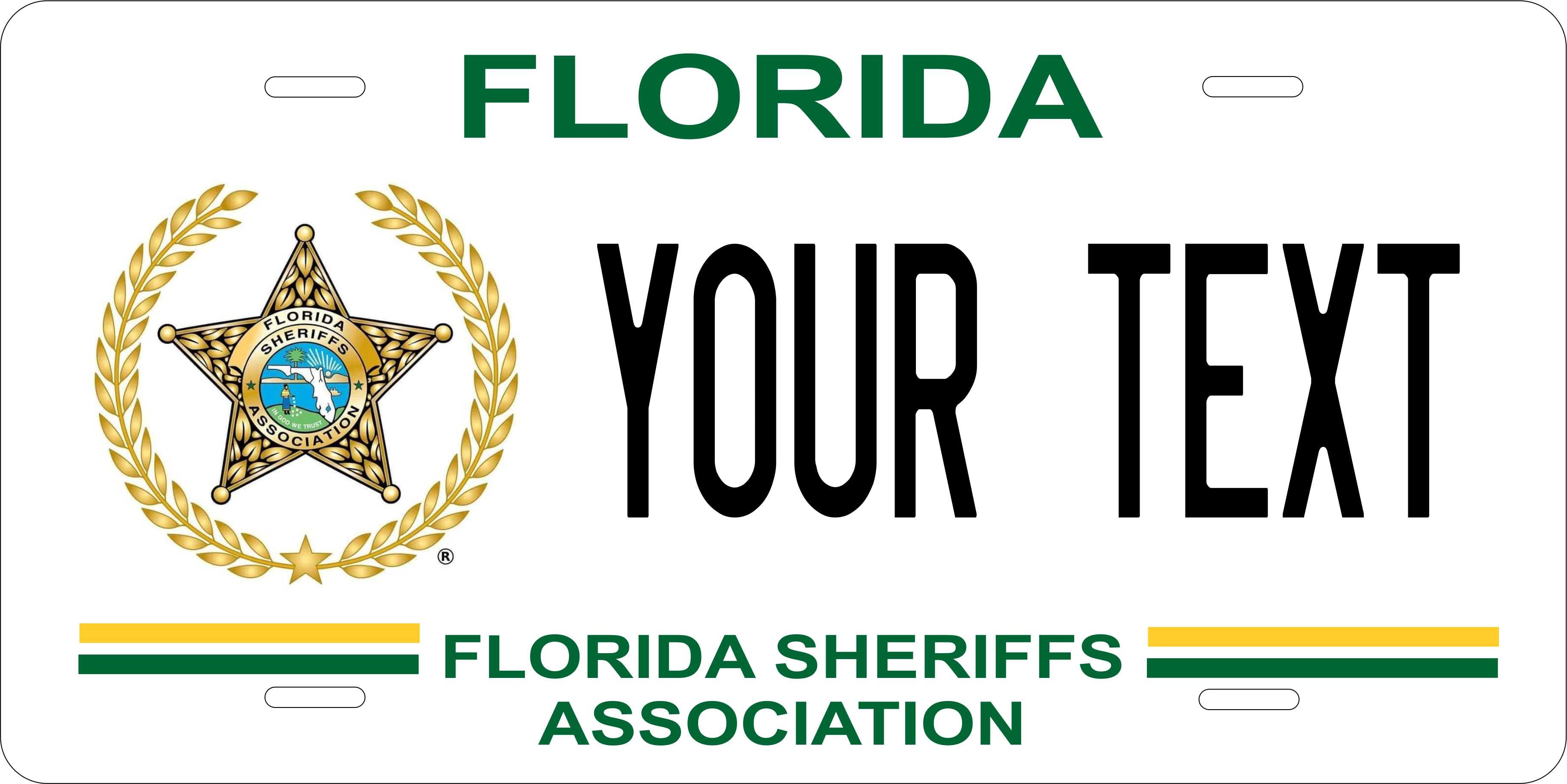 Florida Sheriff Association License Plate Personalized Novelty Fun Car Bike Motorcycle