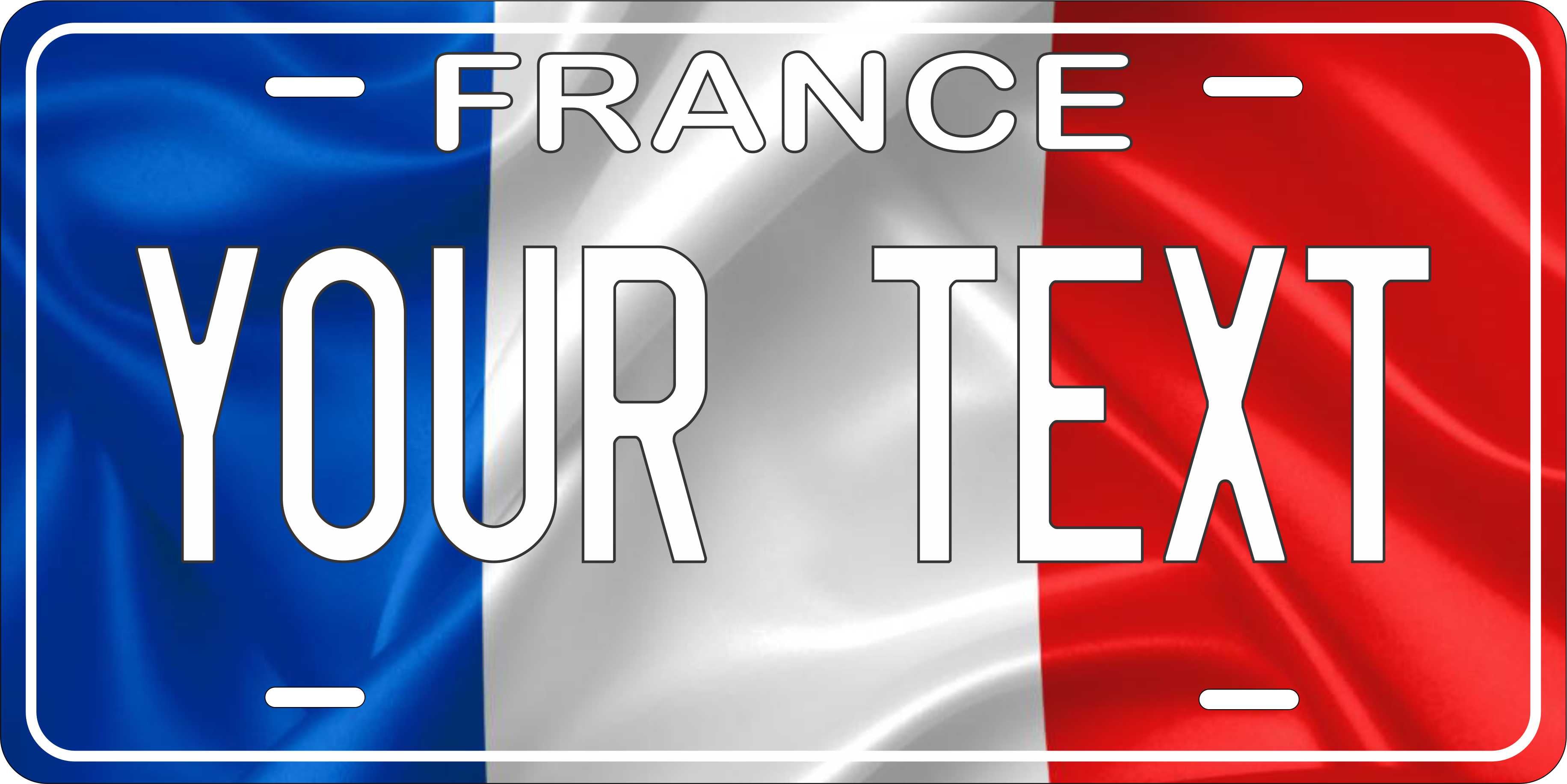 France Europe Flag  Wave License Plate personalized Novelty Fun Car Bike Motorcycle