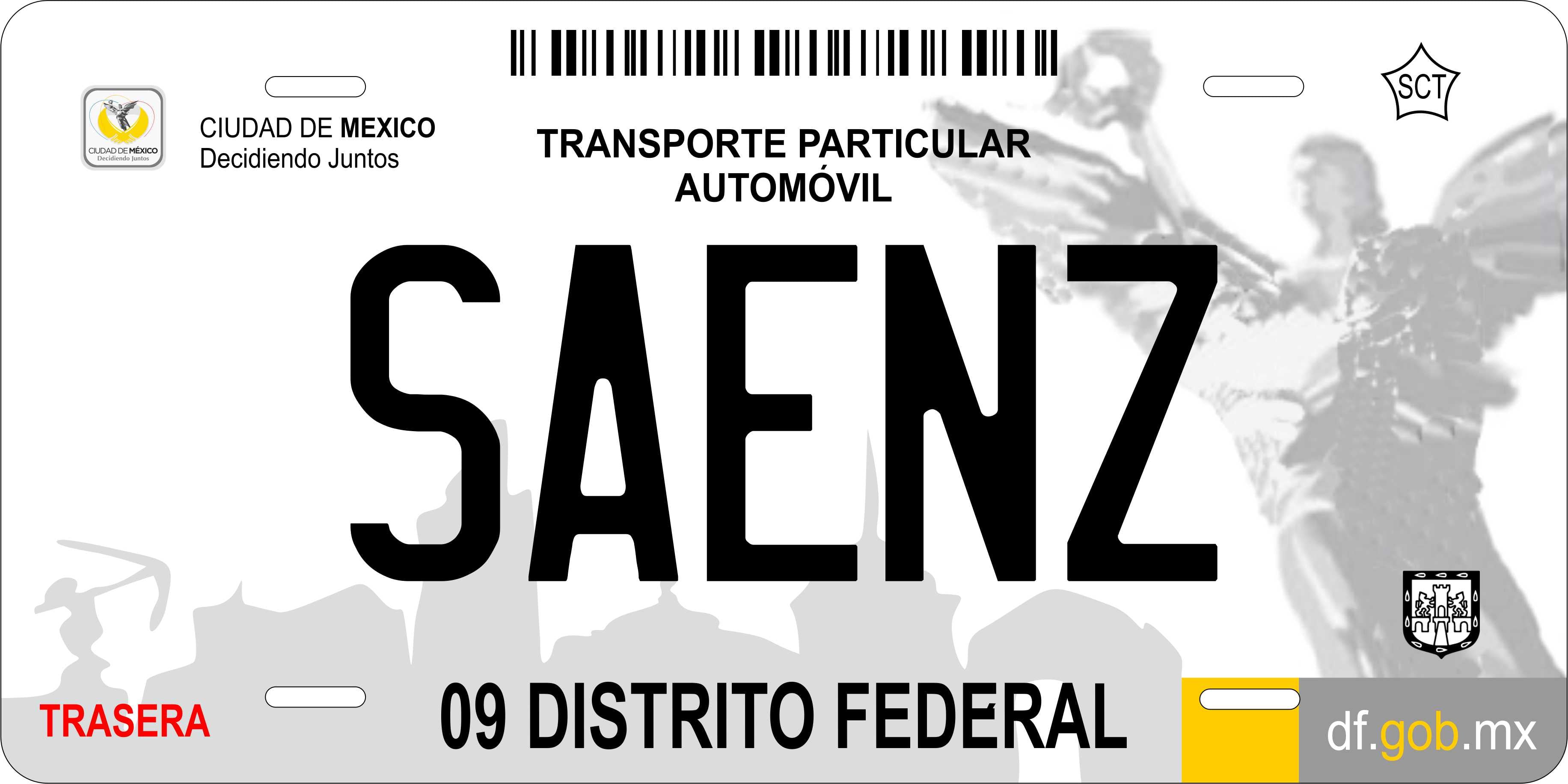 Federal District 2013 Mexico CA License Plate Personalized Novelty Fun Car Bike Motorcycle