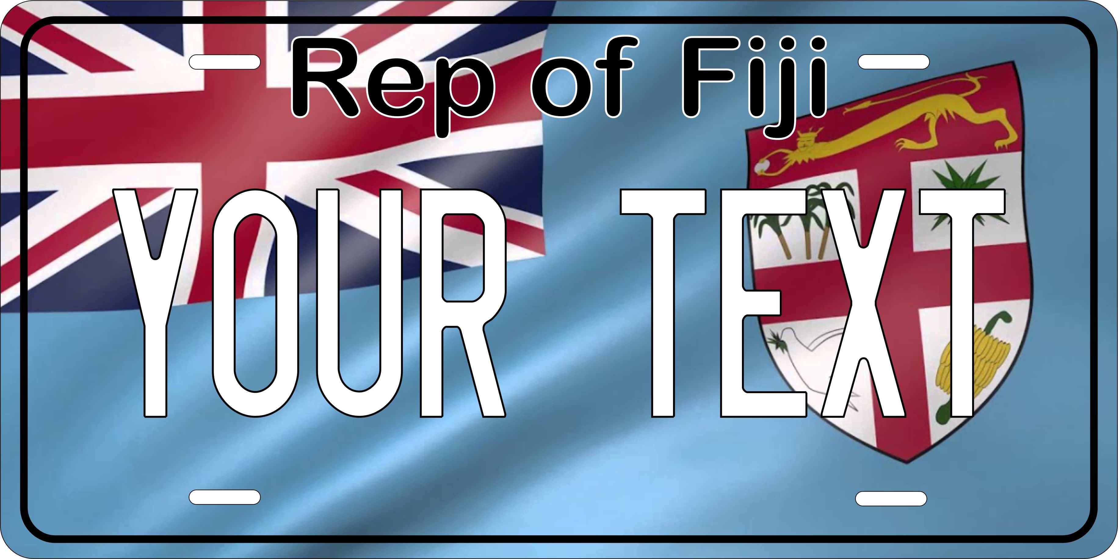 Fiji Oceanic Flag Wave License Plate personalized Novelty Fun Car Bike Motorcycle