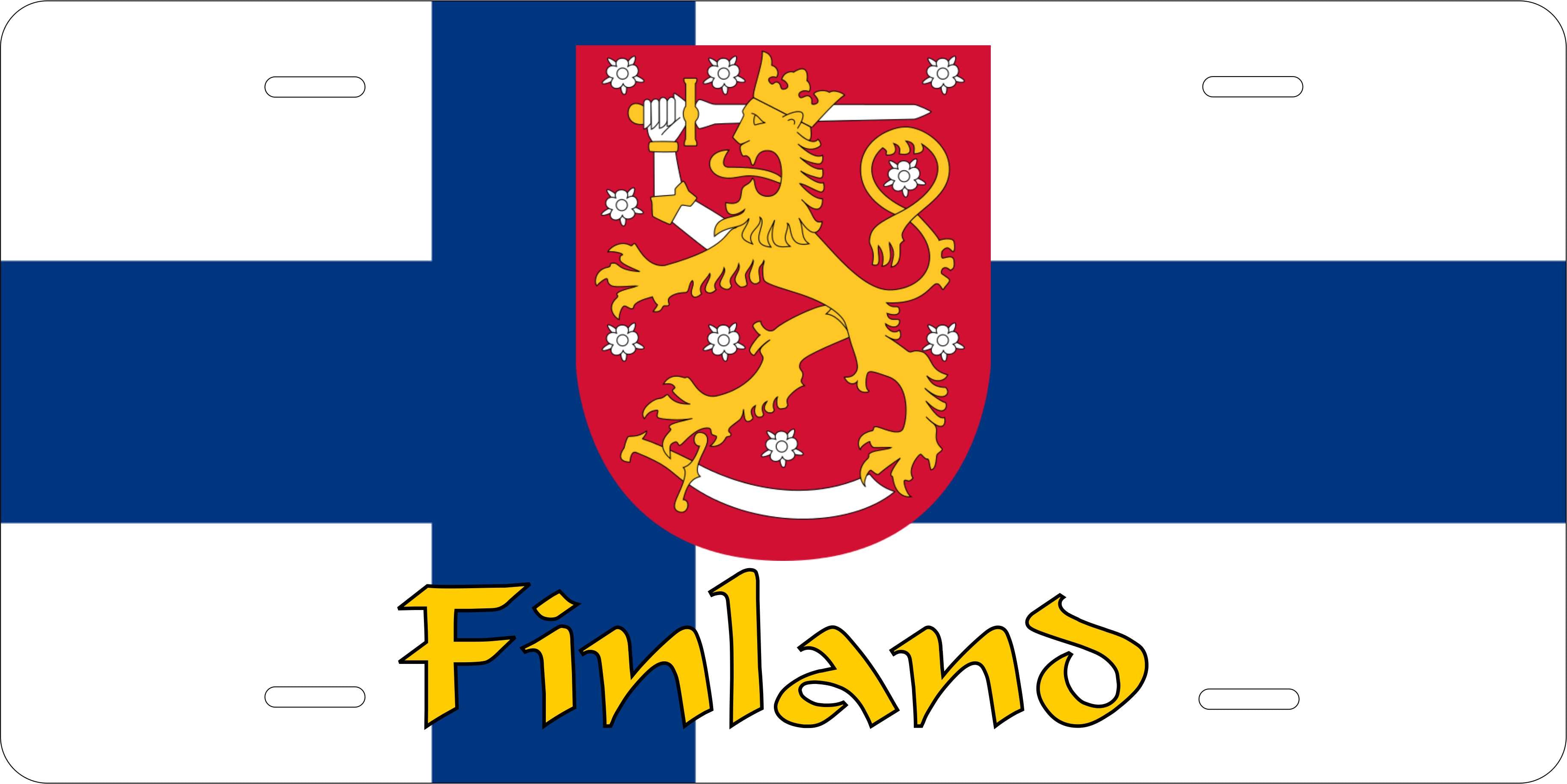 Finland Europe Flag  License Plate personalized Novelty Fun Car Bike Motorcycle