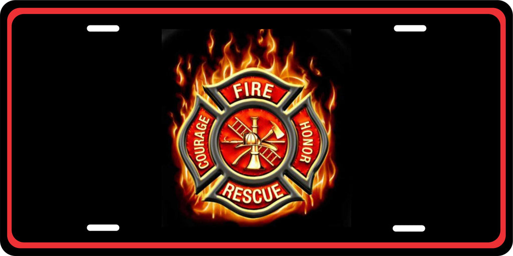 Fire Department Logo Black Military License Plate personalized Novelty Fun Car Bike Motorcycle