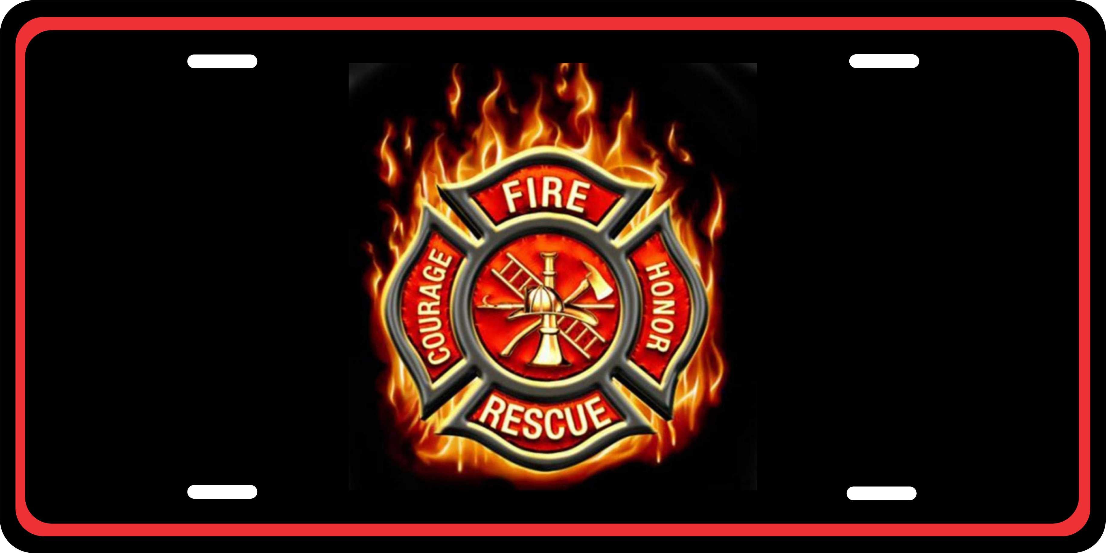 Fire Department Logo Black Military License Plate personalized Novelty Fun Car Bike Motorcycle