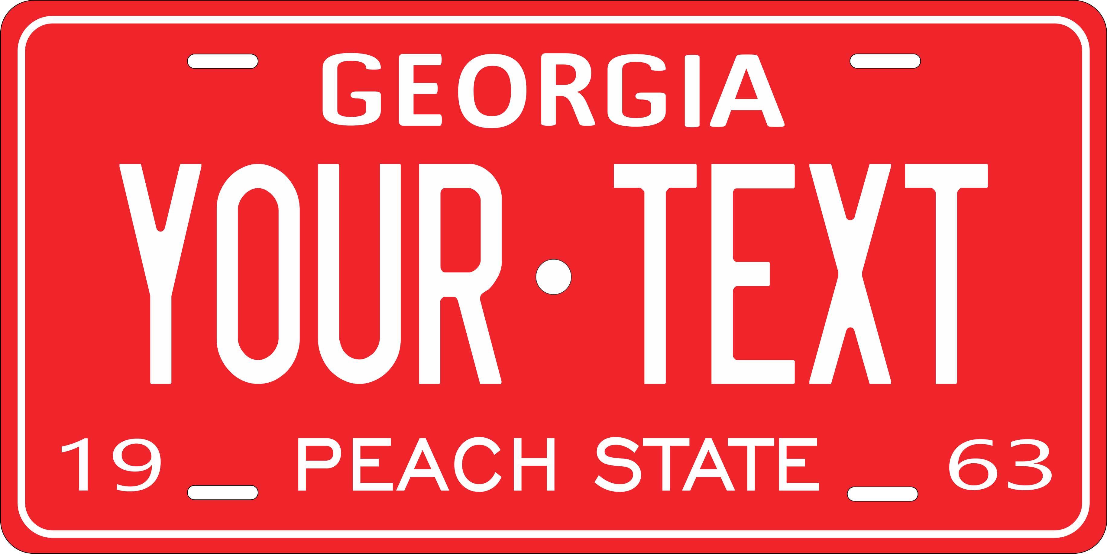 Georgia USA 1963 License Plate Personalized Novelty Fun Car Bike Motorcycle
