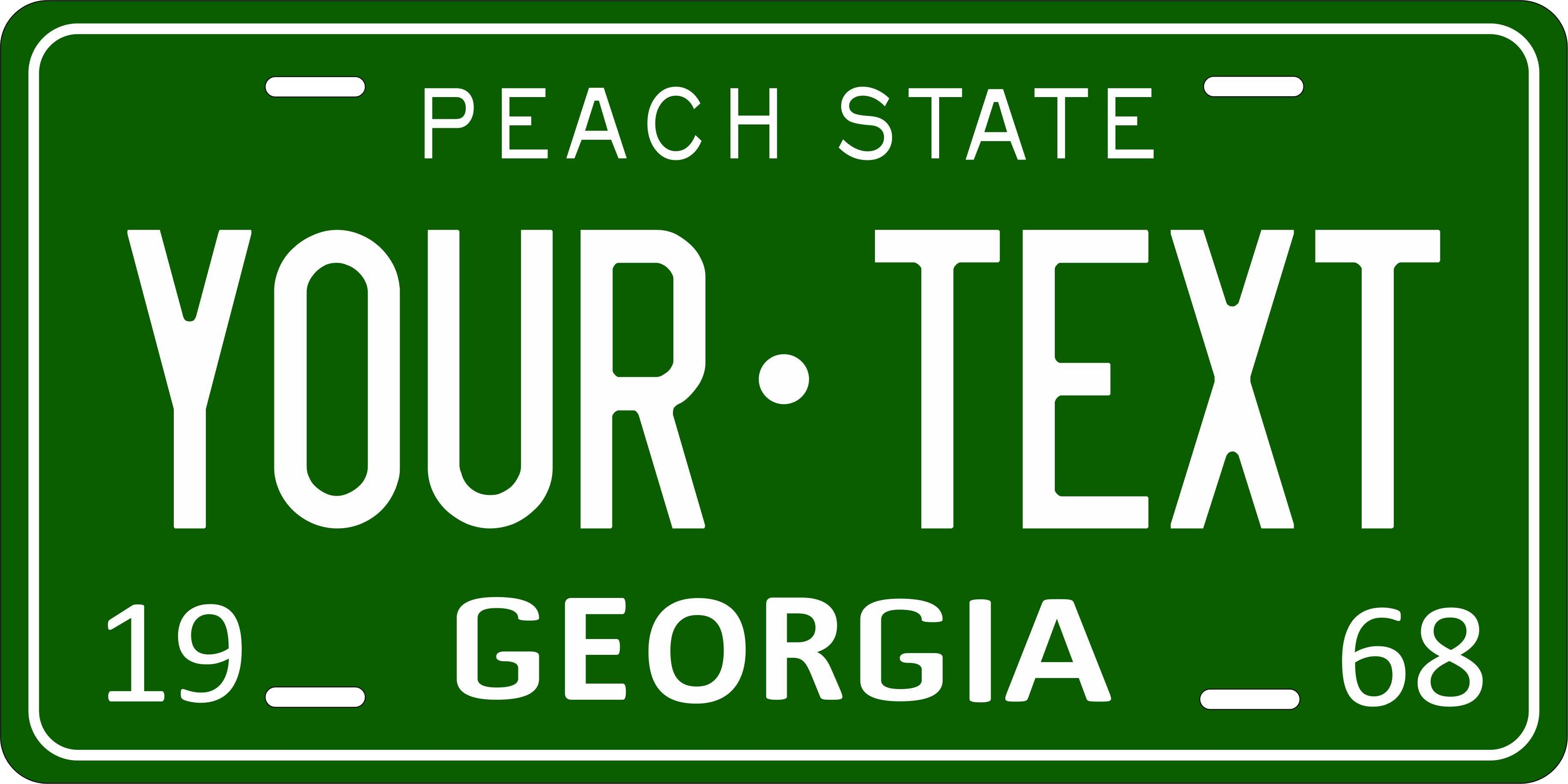 Georgia USA 1968 License Plate Personalized Novelty Fun Car Bike Motorcycle