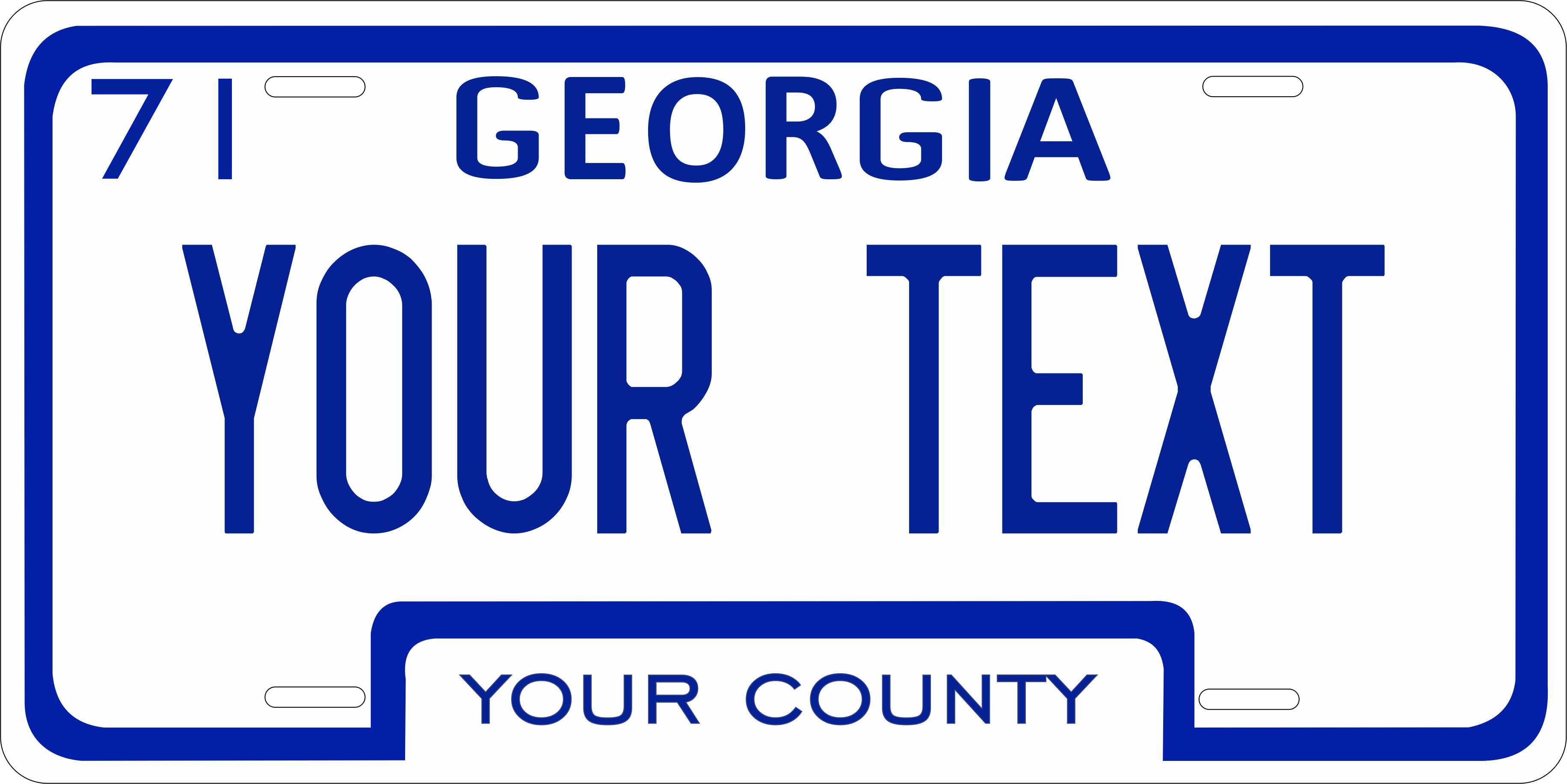 Georgia USA 1971 License Plate Personalized Novelty Fun Car Bike Motorcycle