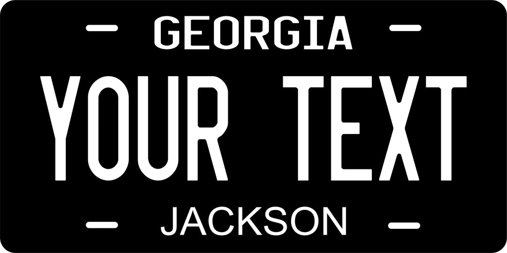 Georgia USA Black and White ver2 License Plate Personalized Novelty Fun Car Bike Motorcycle
