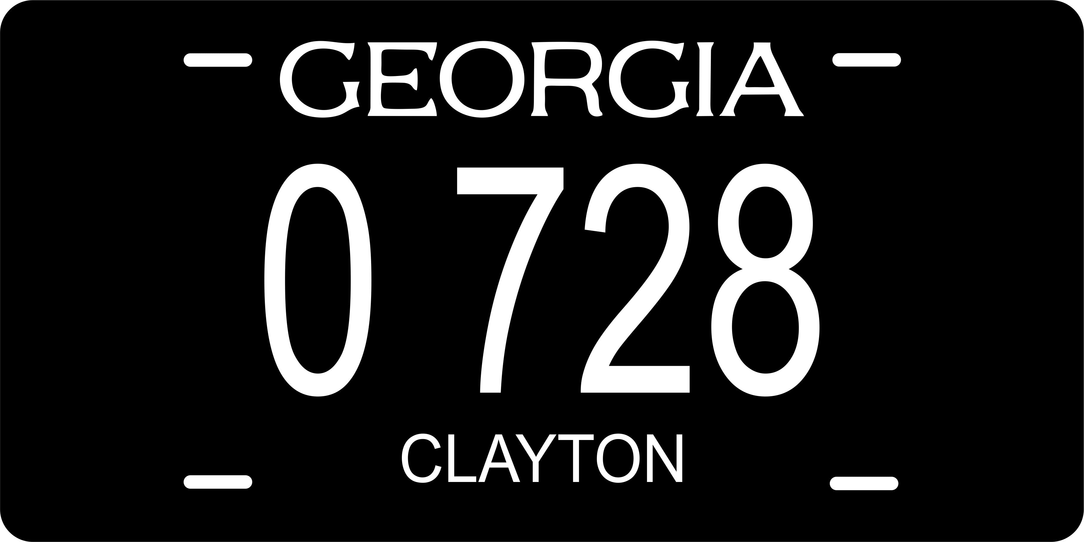 Georgia USA Black and White License Plate Personalized Novelty Fun Car Bike Motorcycle