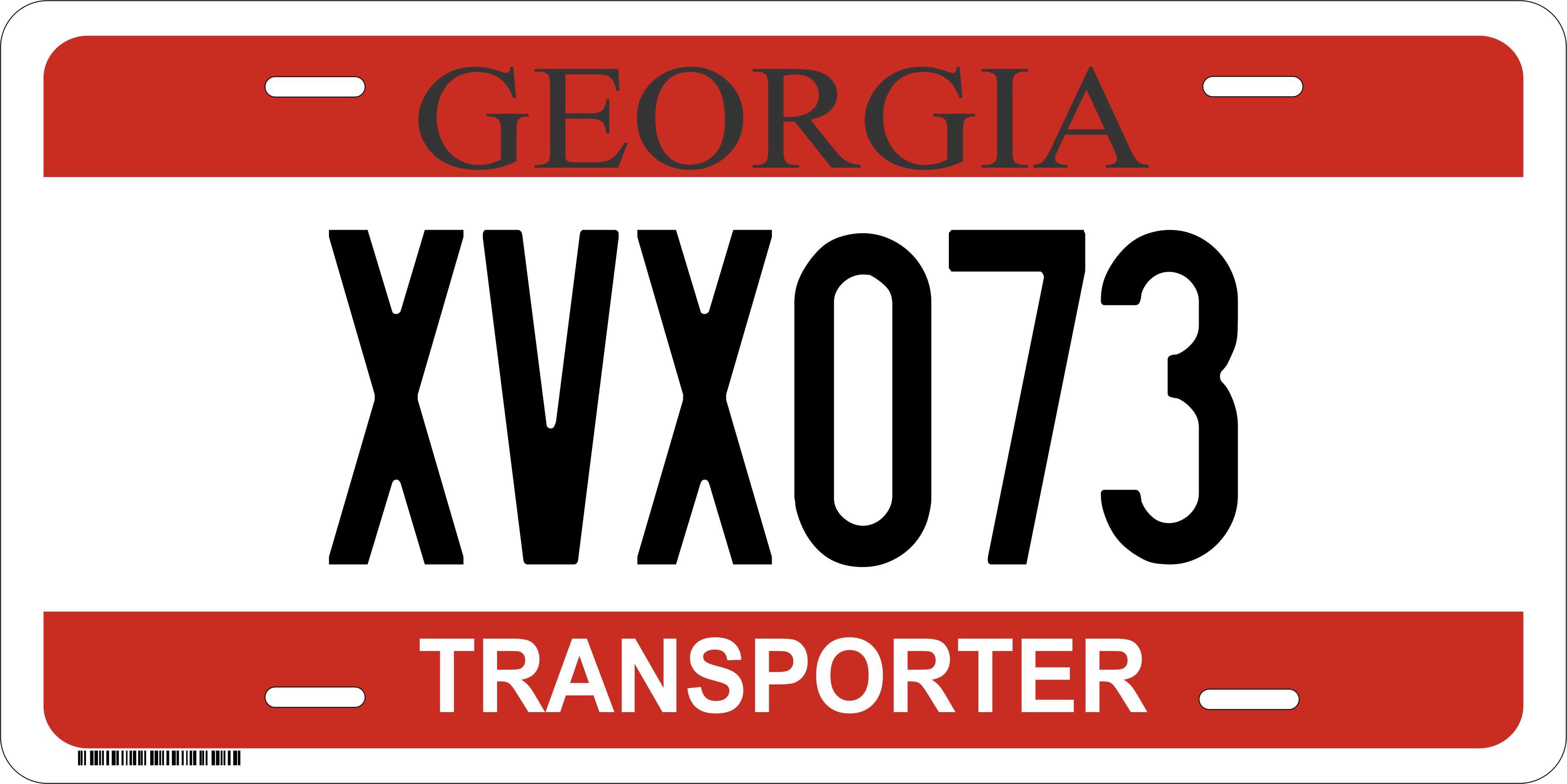 Georgia Red White Transporter Dealer License Plate personalized Novelty Fun Car
