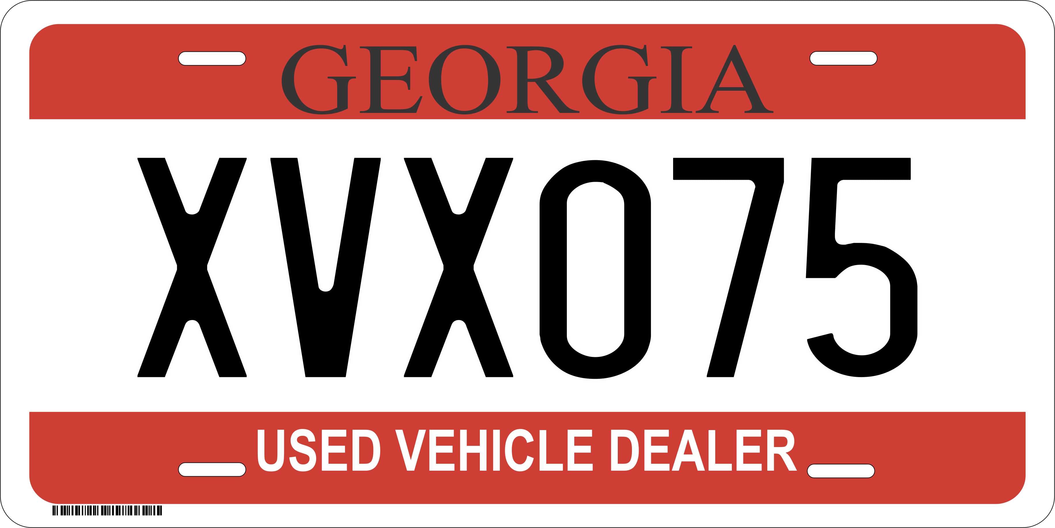 Georgia Red White Dealer License Plate personalized Novelty Fun Car