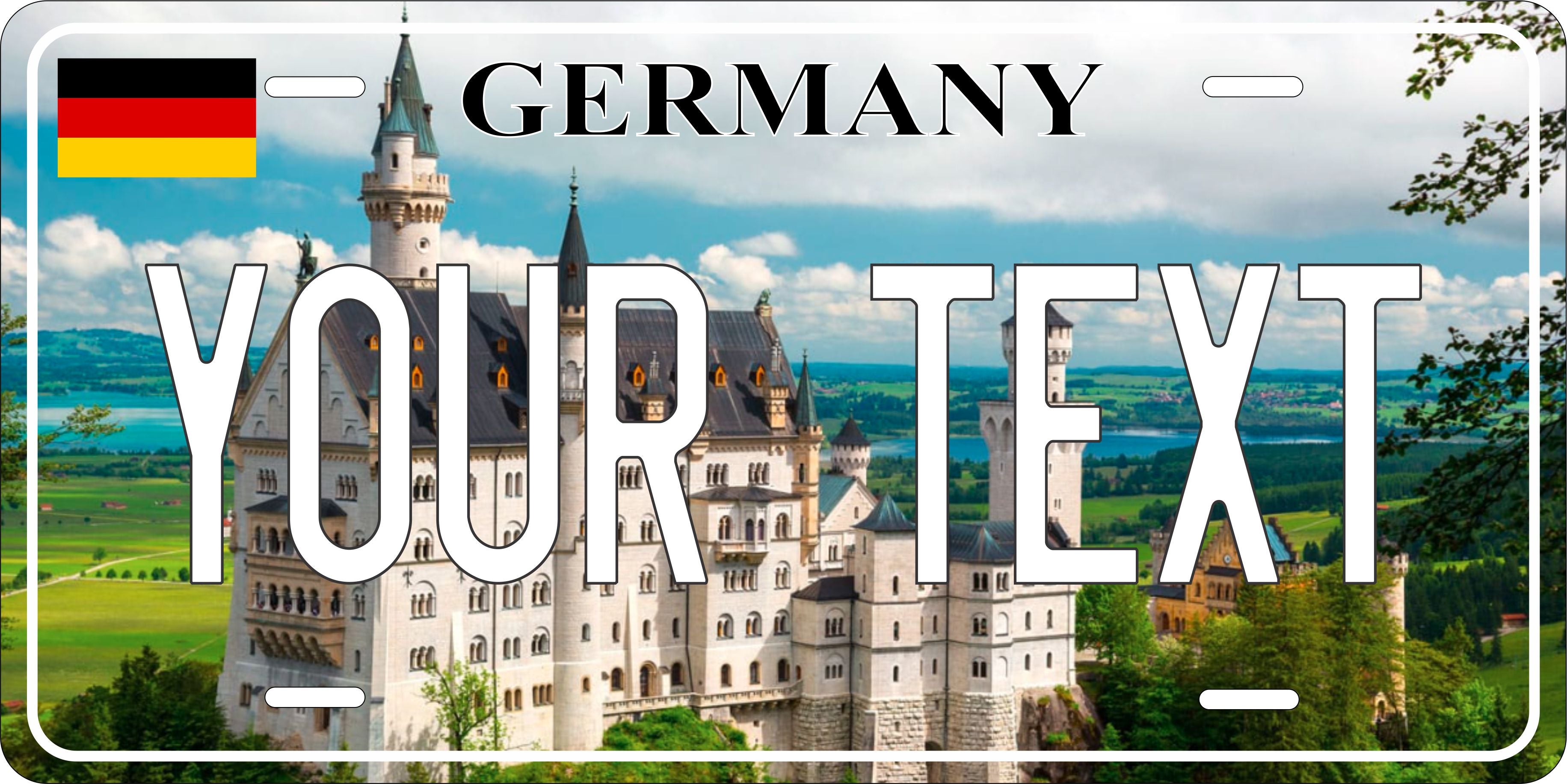 Neuschwanstein Castle Germany City License Plate personalized Novelty Fun Car Bike Motorcycle