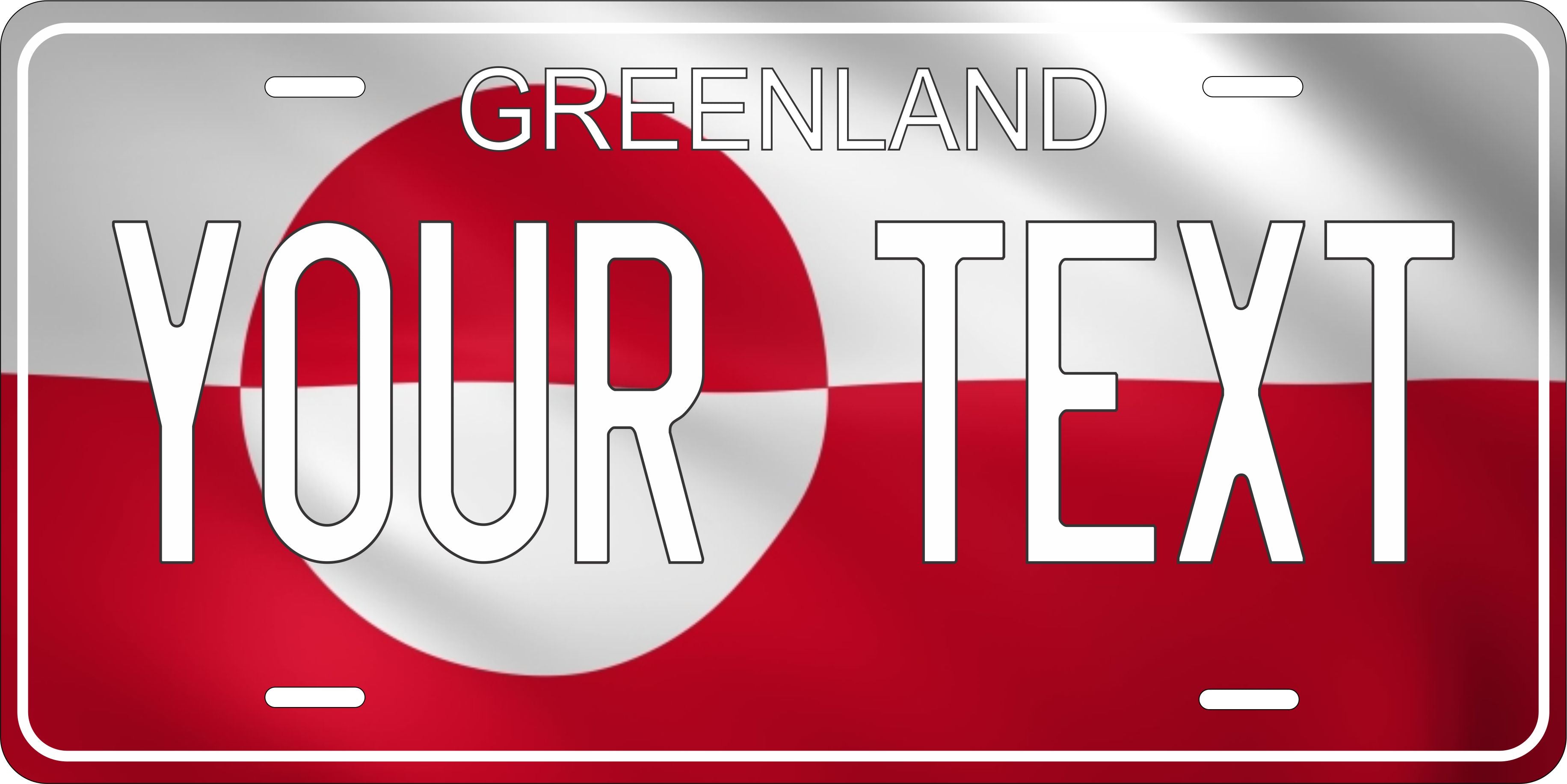 Greenland Europe Flag Wave License Plate personalized Novelty Fun Car Bike Motorcycle