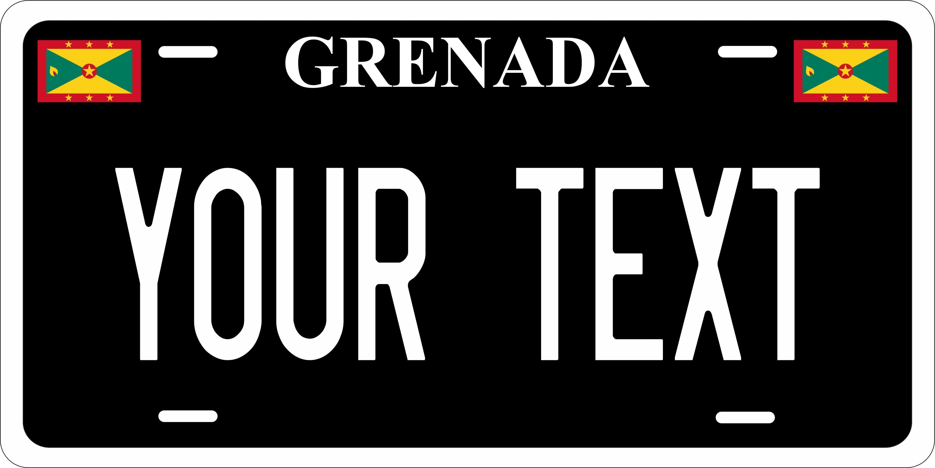 Grenada Black CARI License Plate Custom Novelty Car Bike Motorcycle