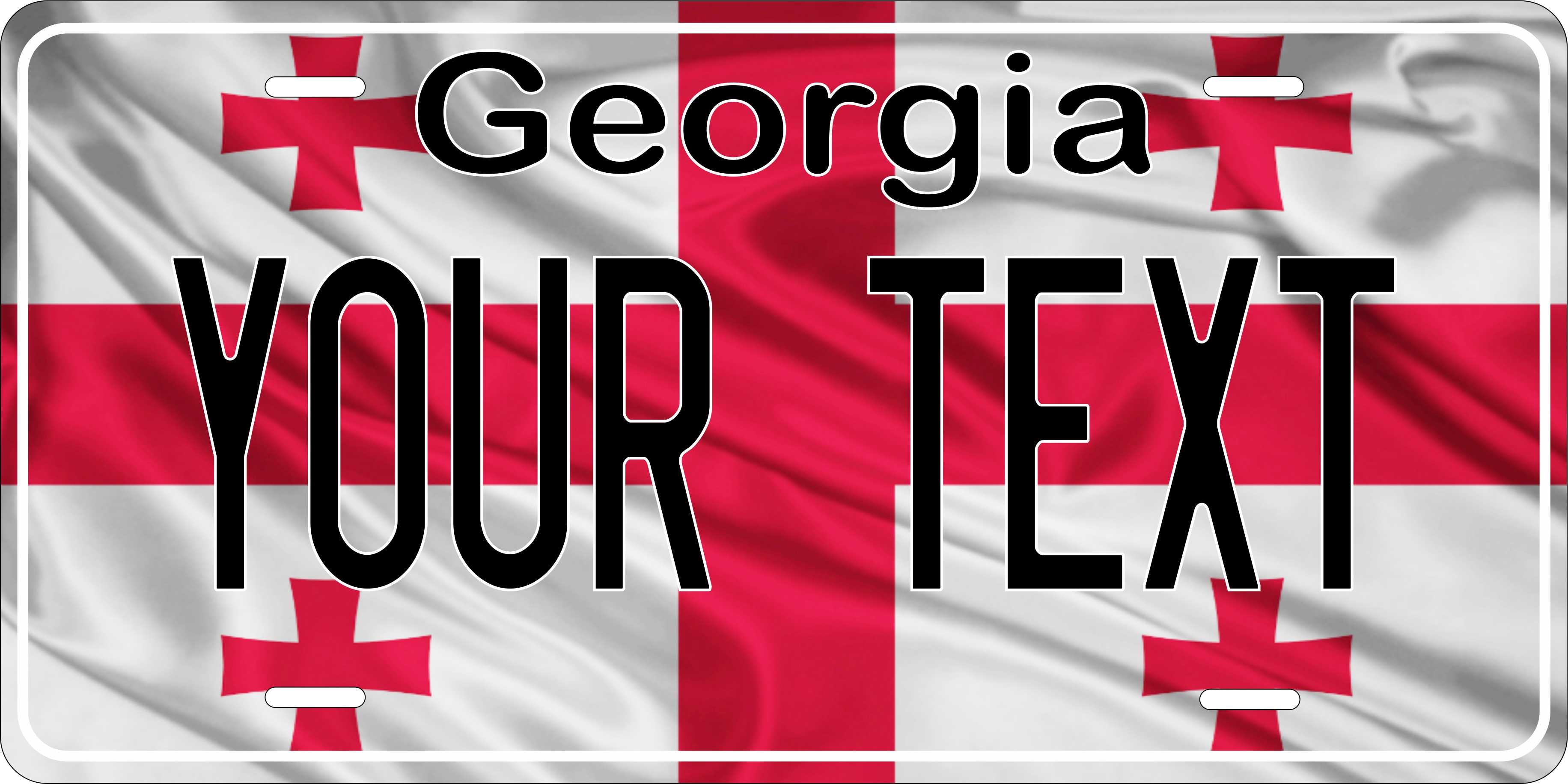 Georgia Country Europe Flag Wave License Plate personalized Novelty Fun Car Bike Motorcycle