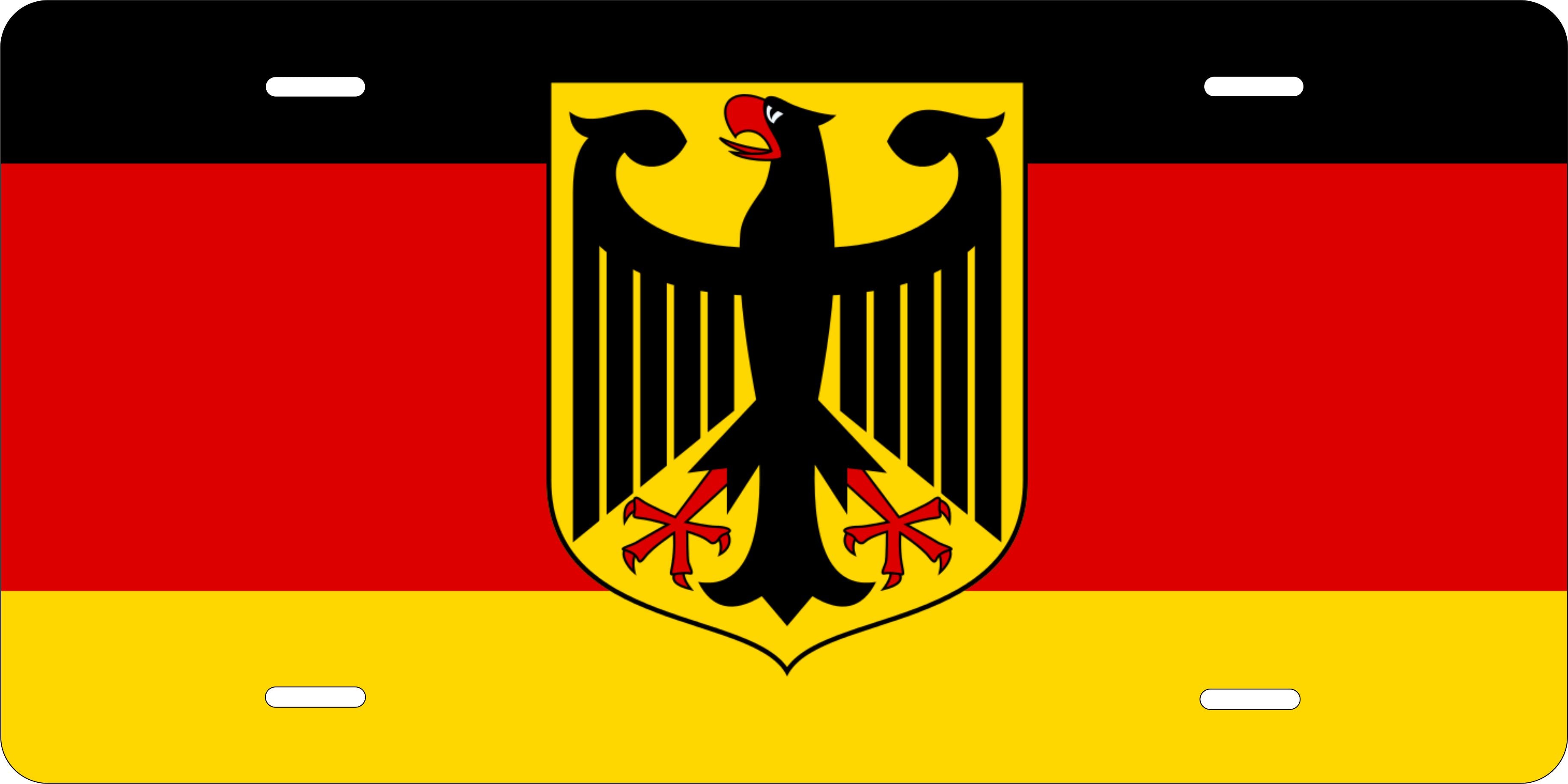 Germany Europe Flag License Plate Yellow personalized Novelty Fun Car Bike Motorcycle