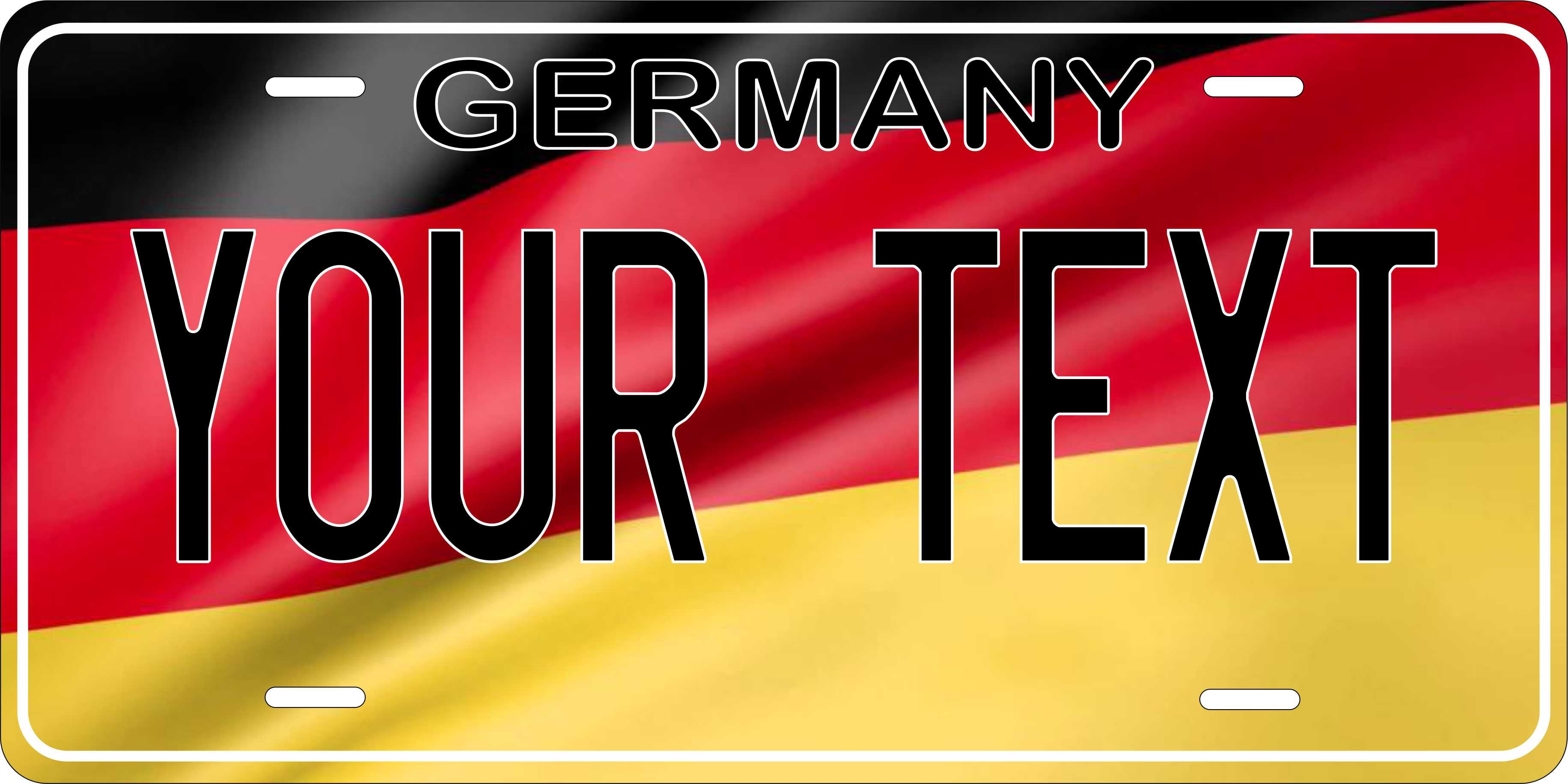 Germany Europe Flag Wave License Plate personalized Novelty Fun Car Bike Motorcycle