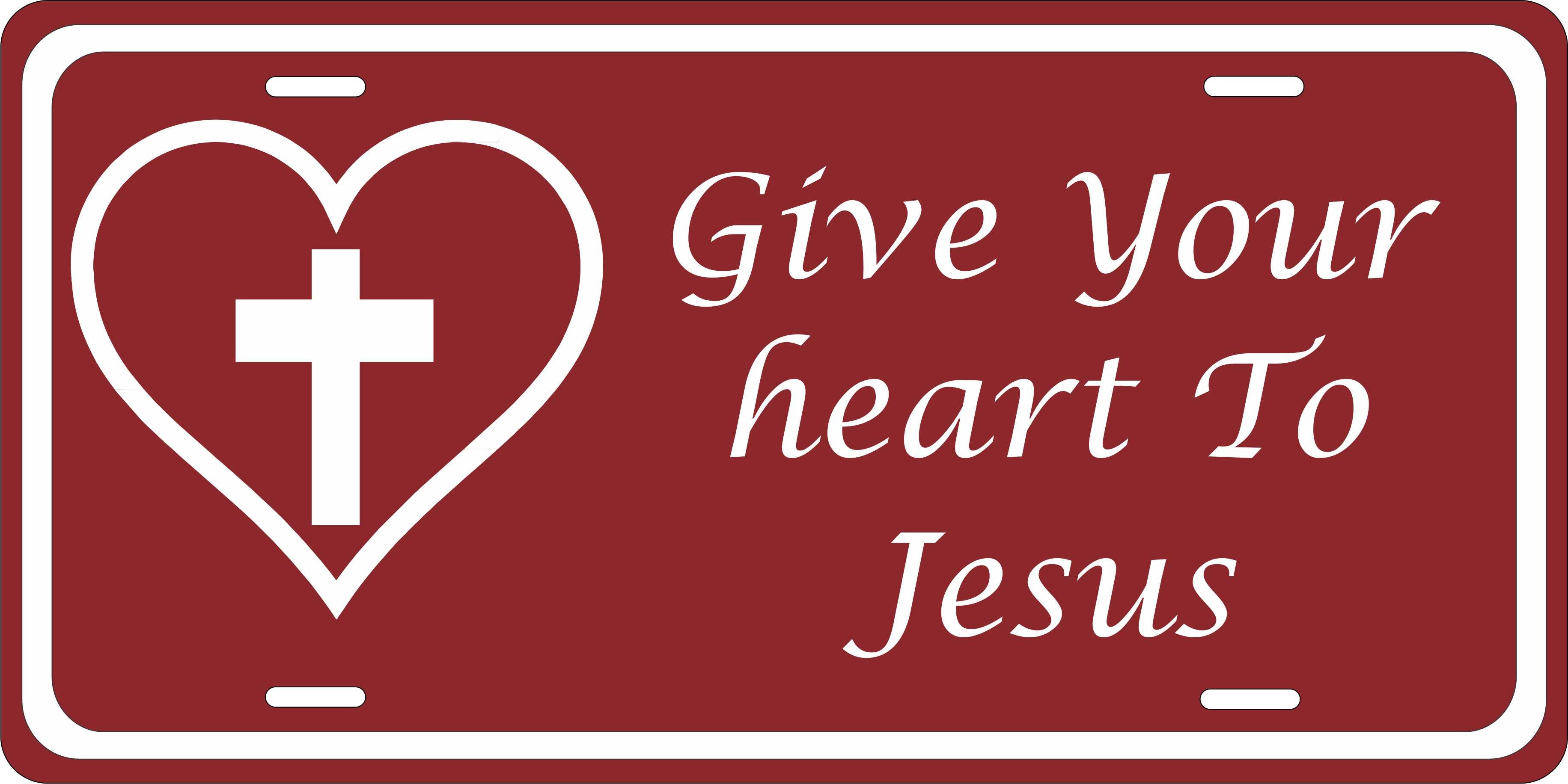Give Your Heart to Jesus Christian License Plate personalized Novelty Fun Car Bike Motorcycle