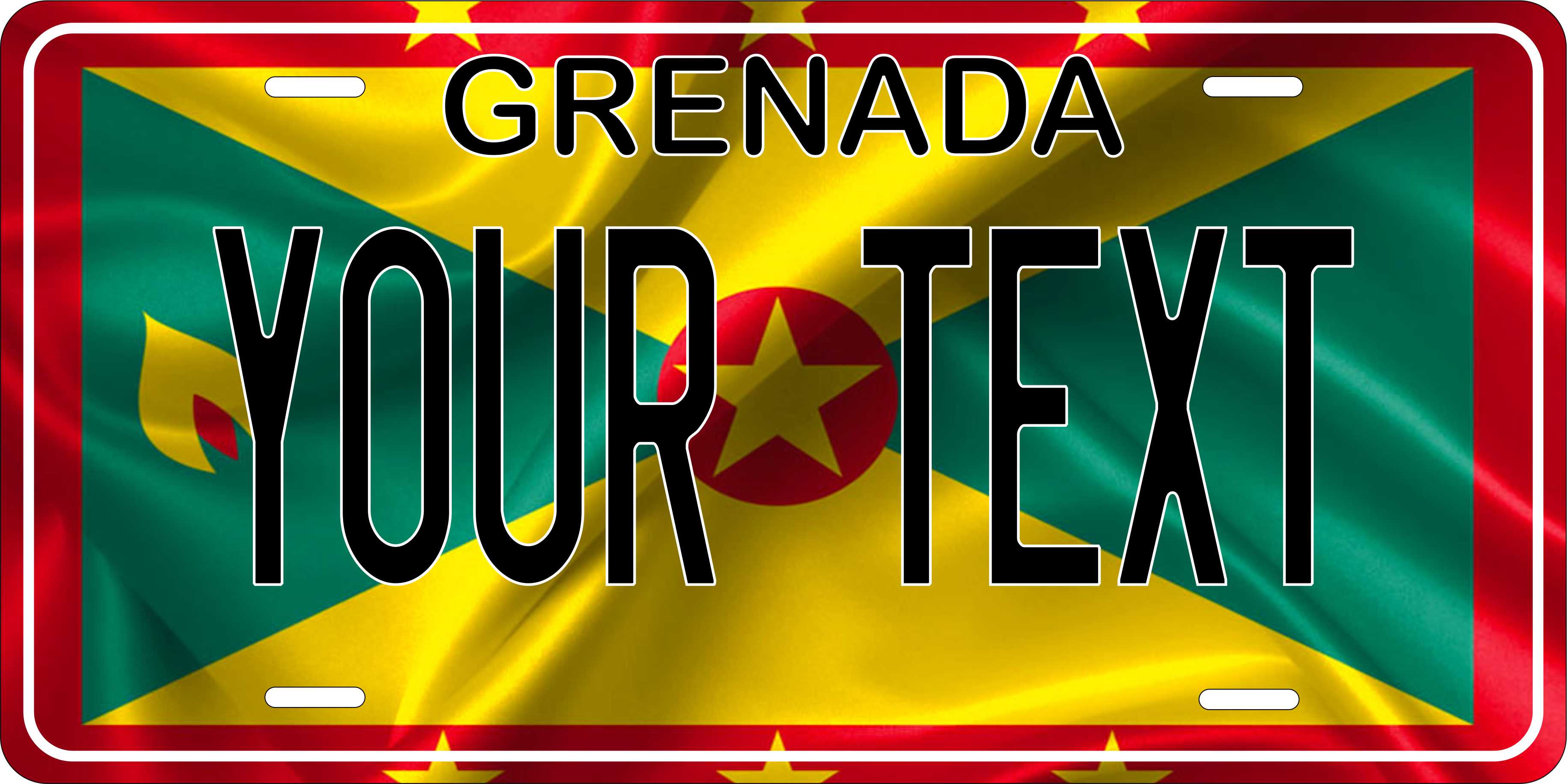 Grenada Flag Wave CARI License Plate Custom Novelty Car Bike Motorcycle