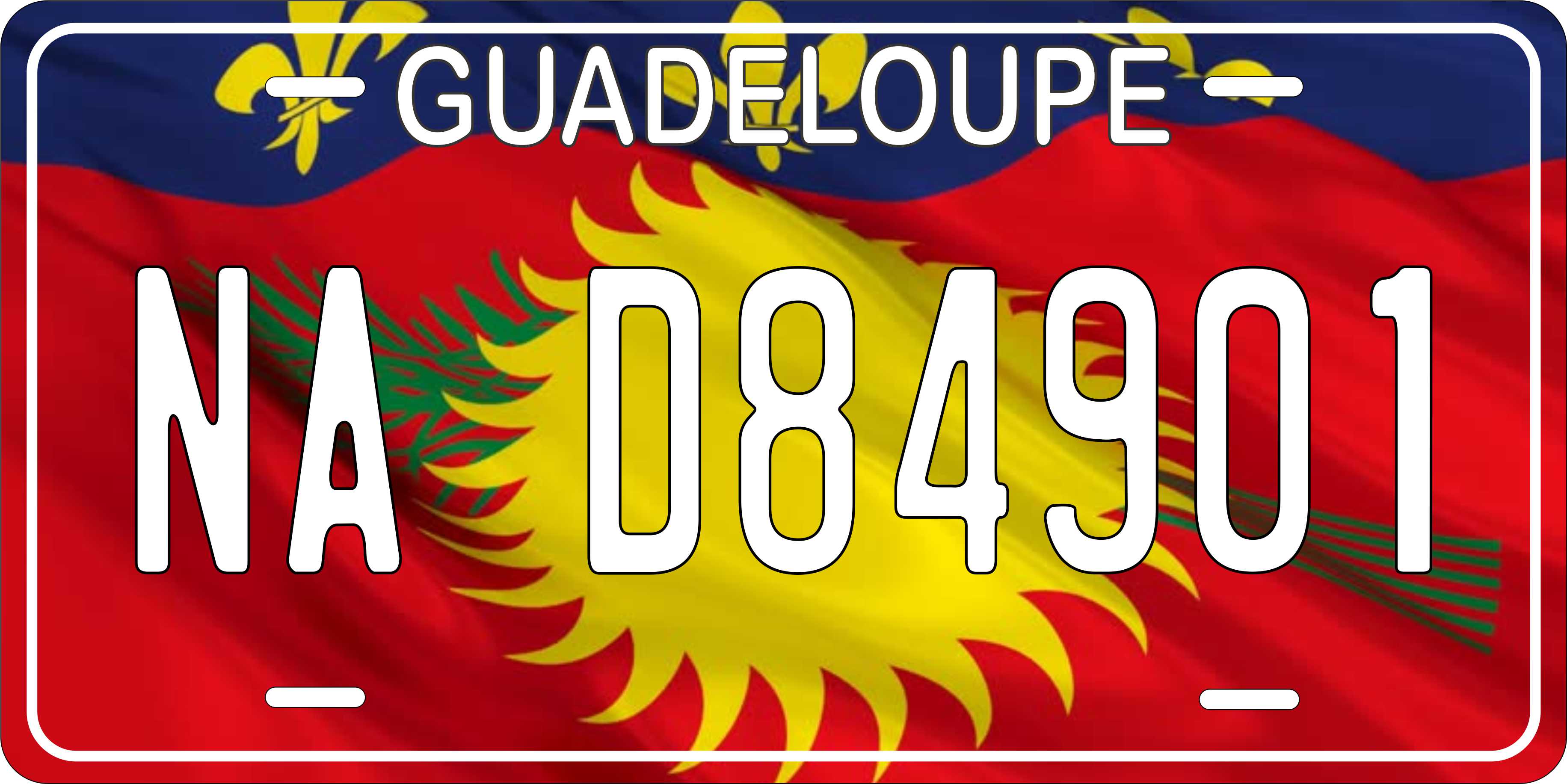 Guadeloupe Flag Wave CARI License Plate Custom Novelty Car Bike Motorcycle