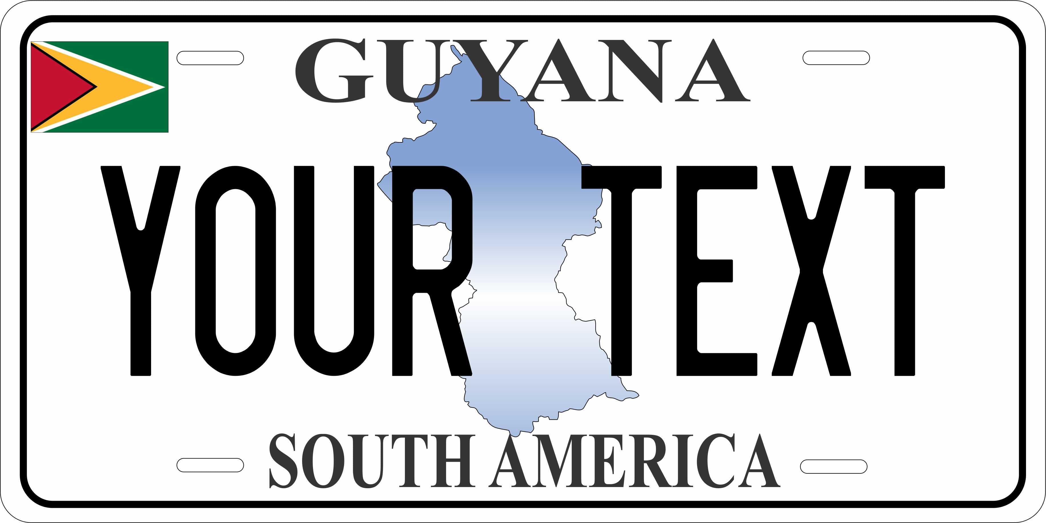 Guyana Map CSA License Plate Custom Novelty Car Bike Motorcycle