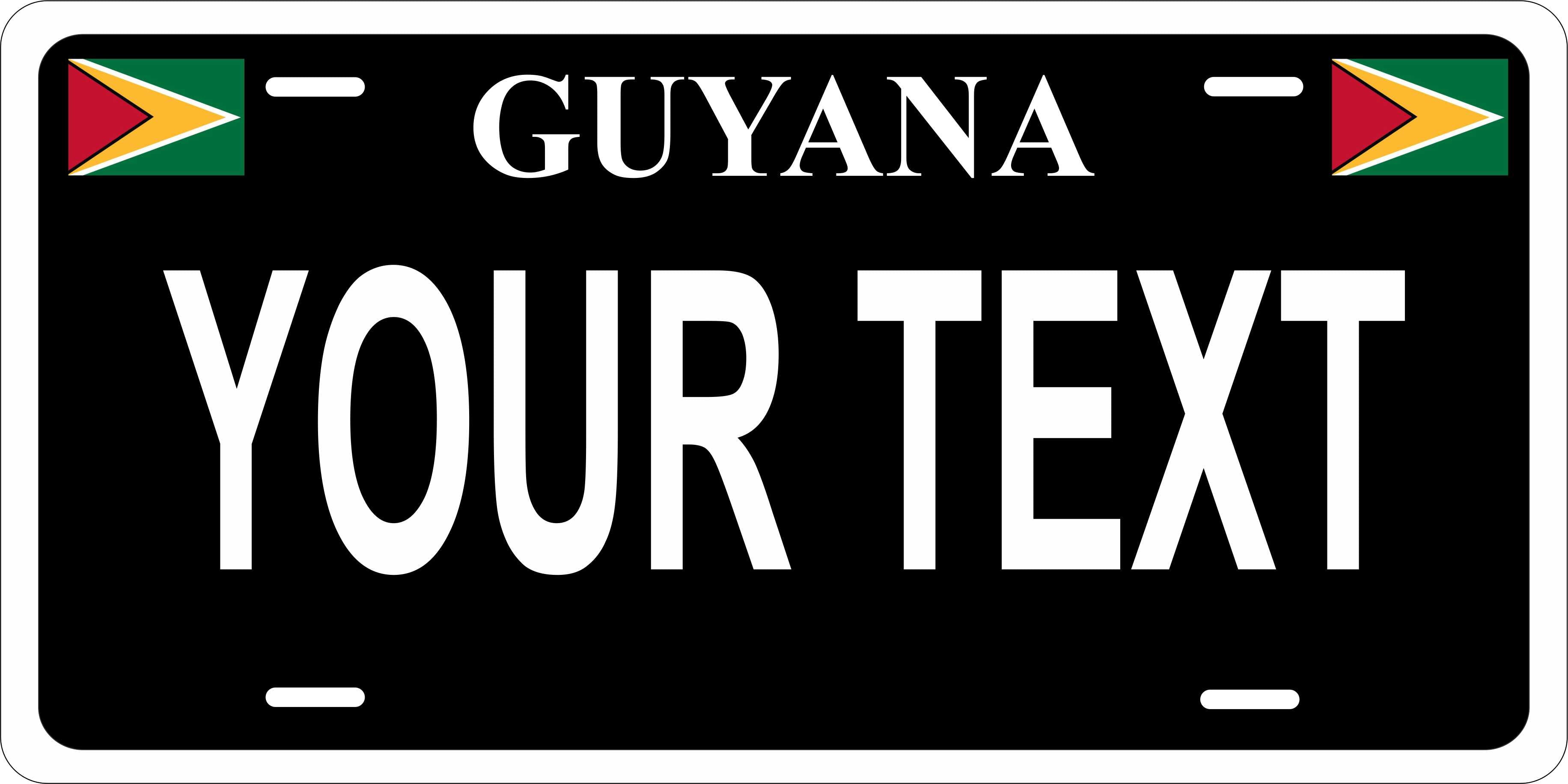 Guyana Black CSA License Plate Custom Novelty Car Bike Motorcycle