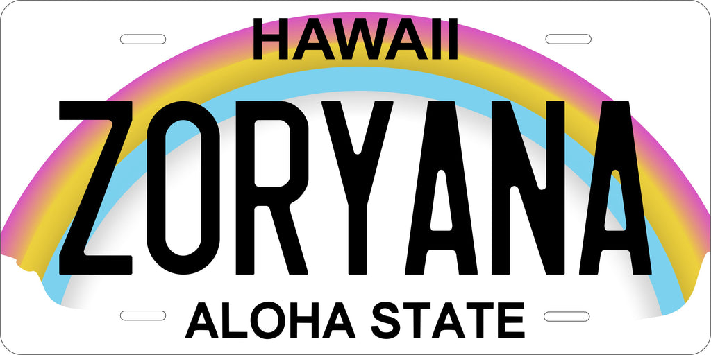 Hawaii 1991 Rainbow License Plate Personalized Novelty Fun Car Bike Motorcycle