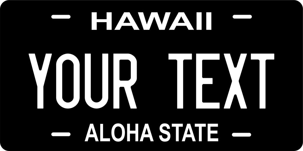 Hawaii Black Aloha License Plate Personalized Novelty Fun Car Bike Motorcycle