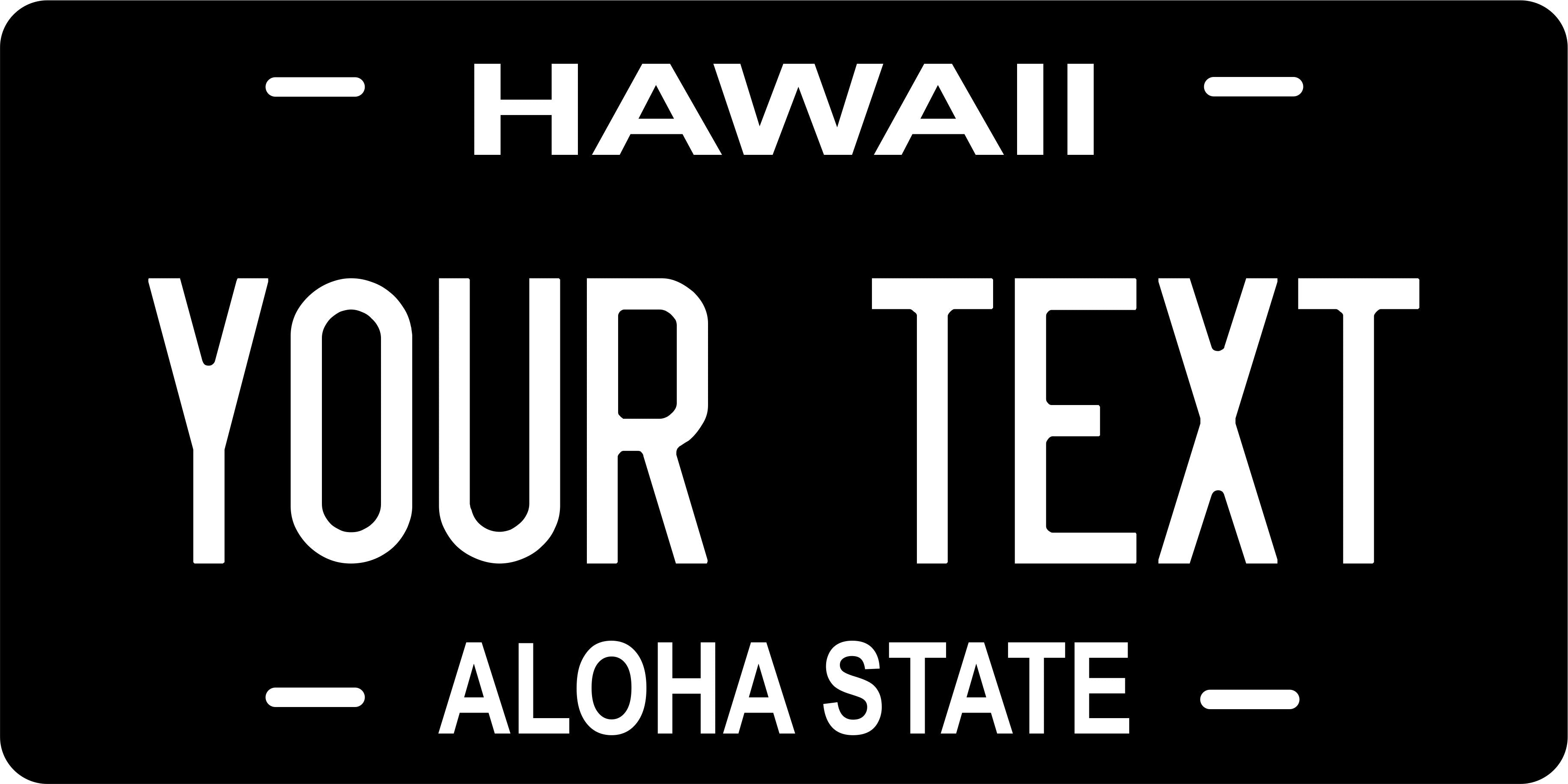 Hawaii Black Aloha License Plate Personalized Novelty Fun Car Bike Motorcycle
