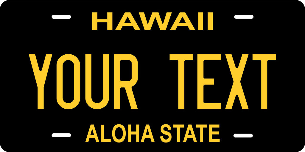 Hawaii Black Yellow License Plate Yellow personalized Novelty Fun Car Bike Motorcycle