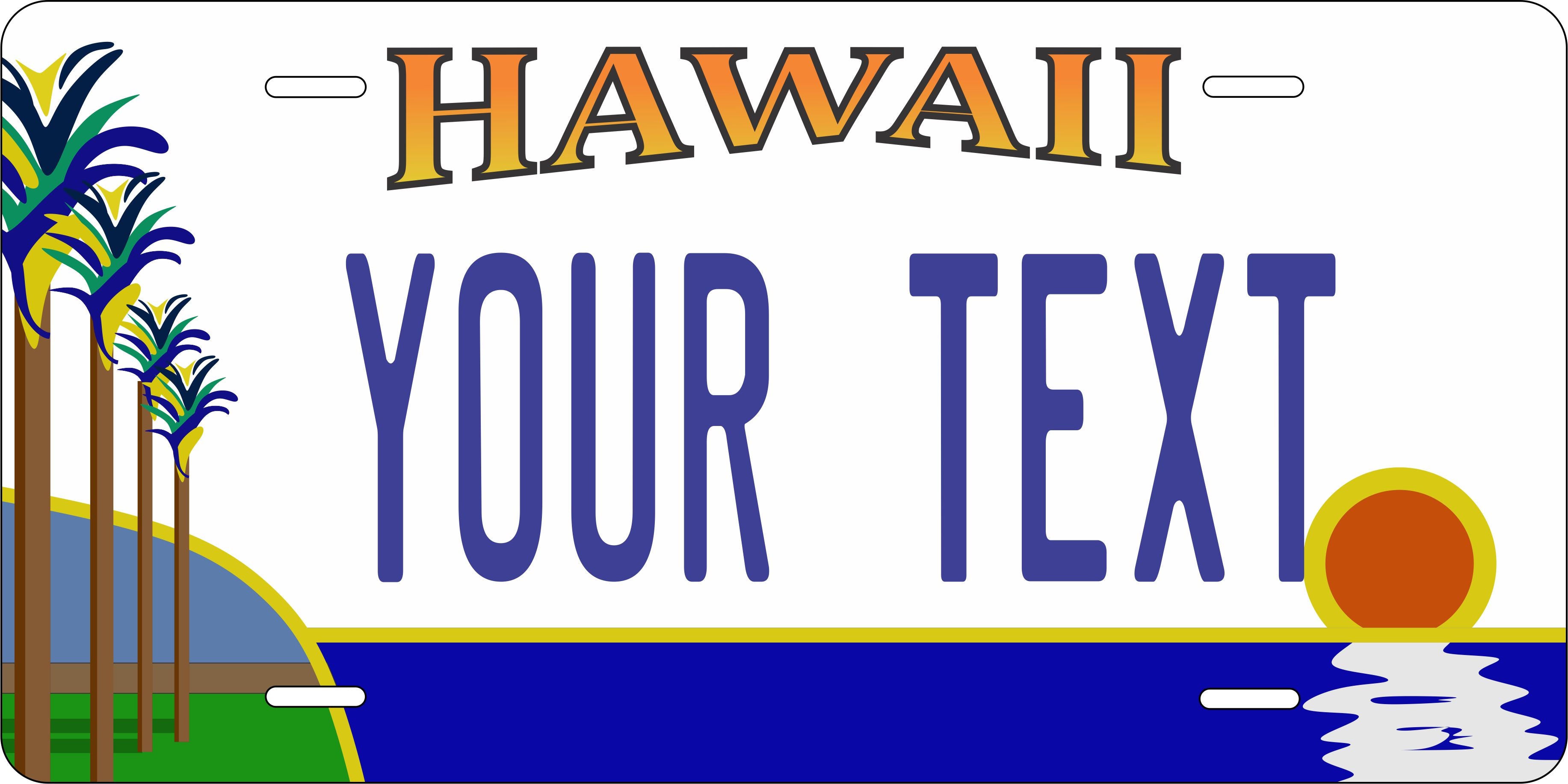 Hawaii Palm Tree License Plate personalized Novelty Fun Car Bike Motorcycle