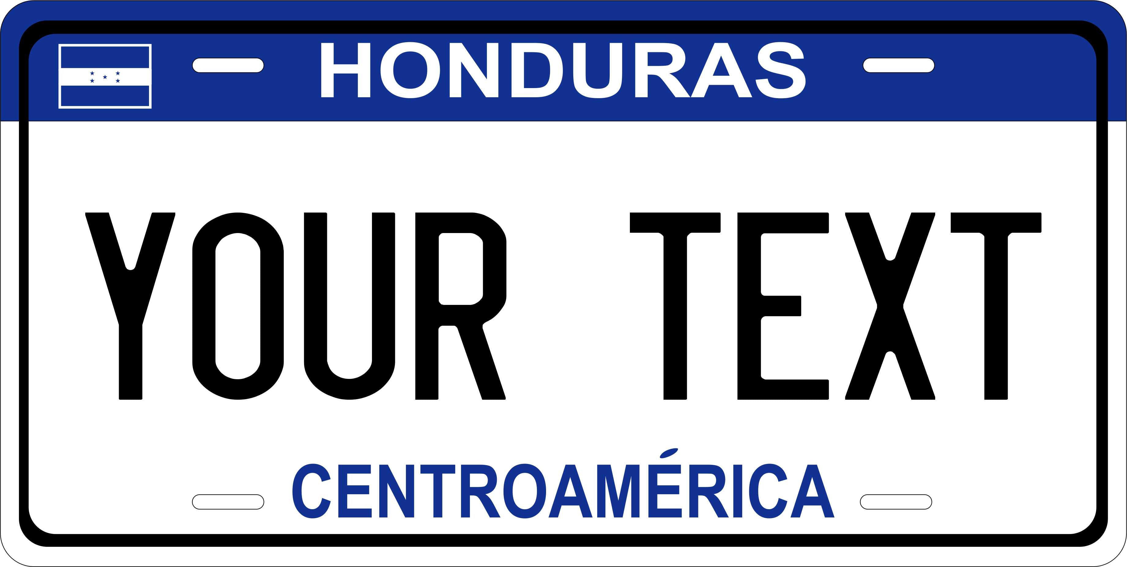Honduras Blue CSA License Plate Custom Novelty Car Bike Motorcycle