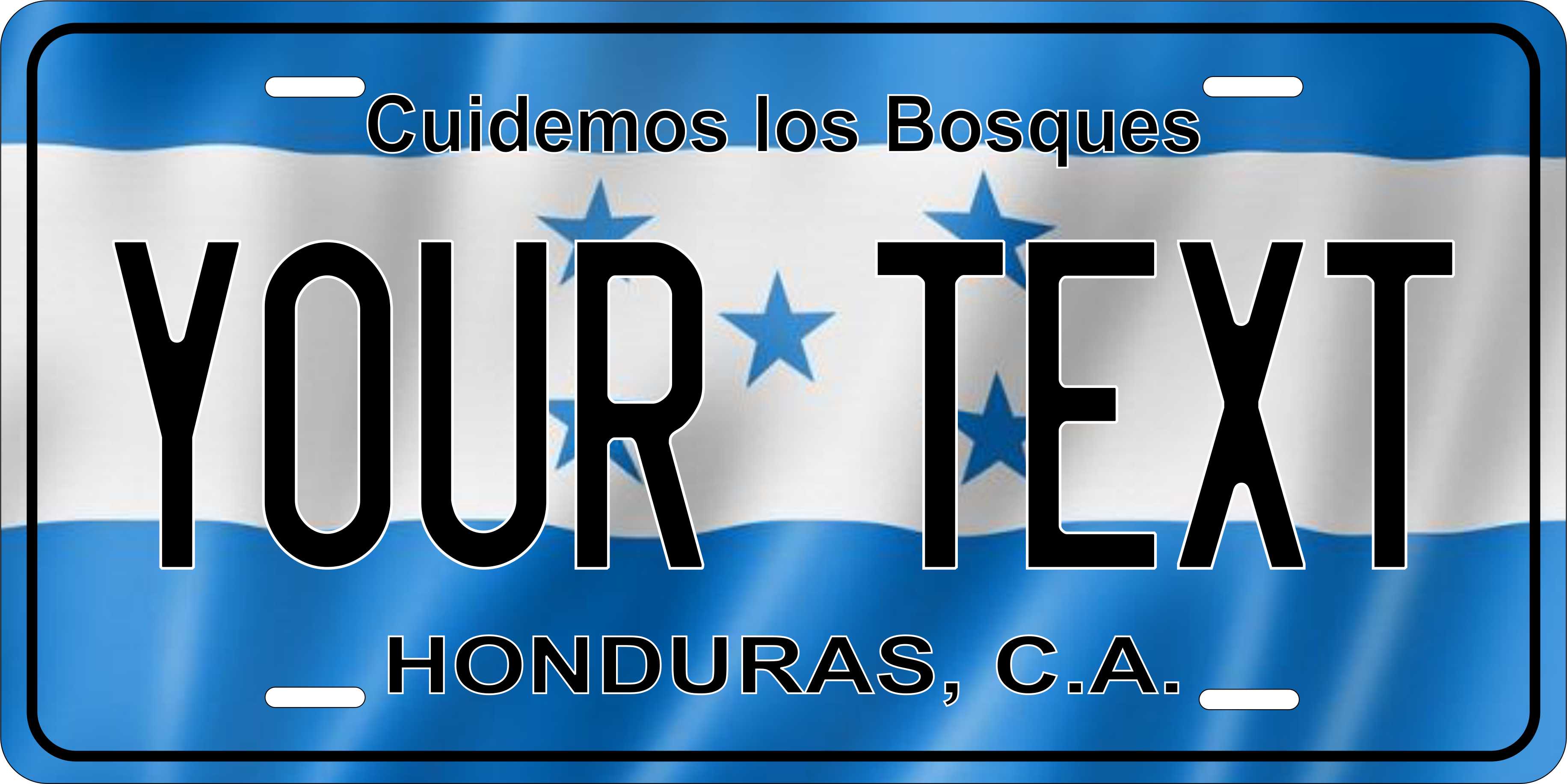 Honduras Flag Wave CSA License Plate Custom Novelty Car Bike Motorcycle