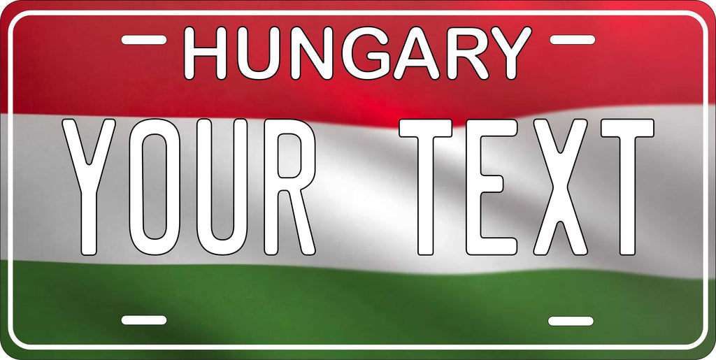 Hungary Europe Flag Wave License Plate personalized Novelty Fun Car Bike Motorcycle
