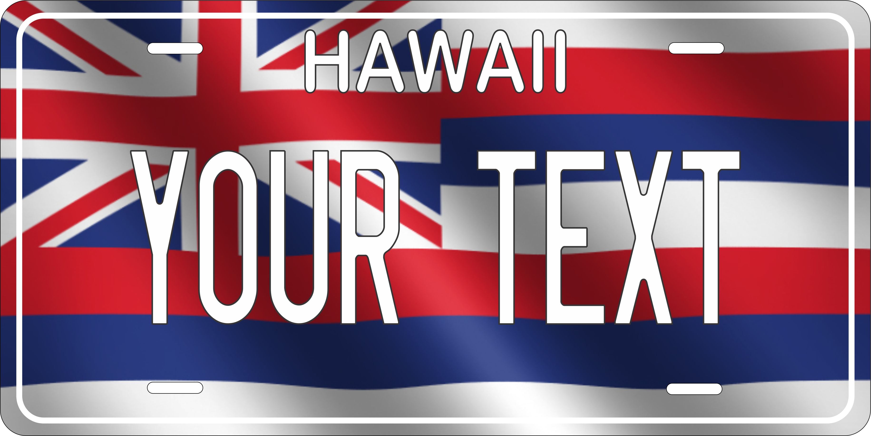 Hawaii Flag Wave License Plate Yellow personalized Novelty Fun Car Bike Motorcycle