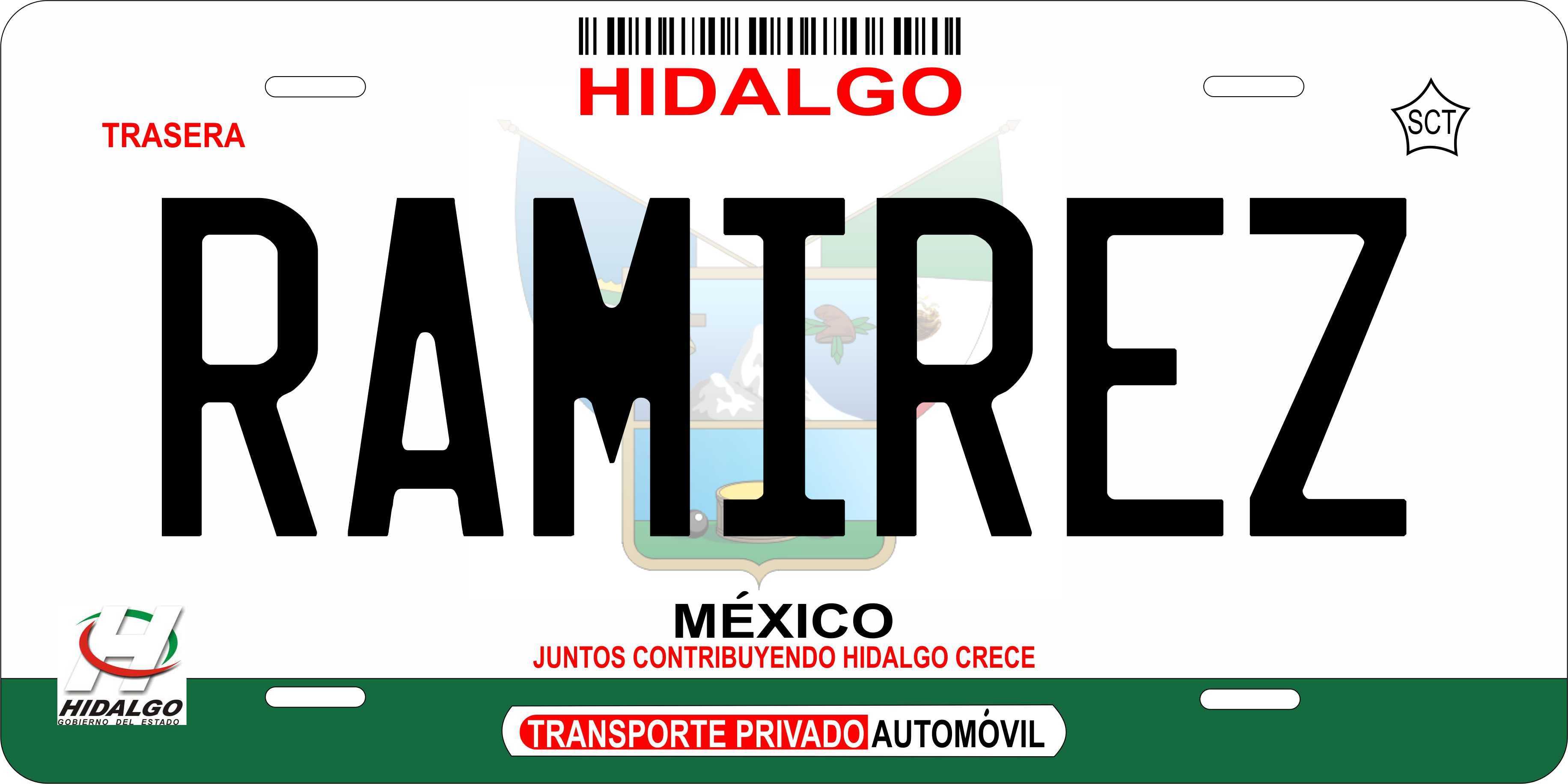 Hidalgo 1016 Mexico CA License Plate Personalized Novelty Fun Car Bike Motorcycle