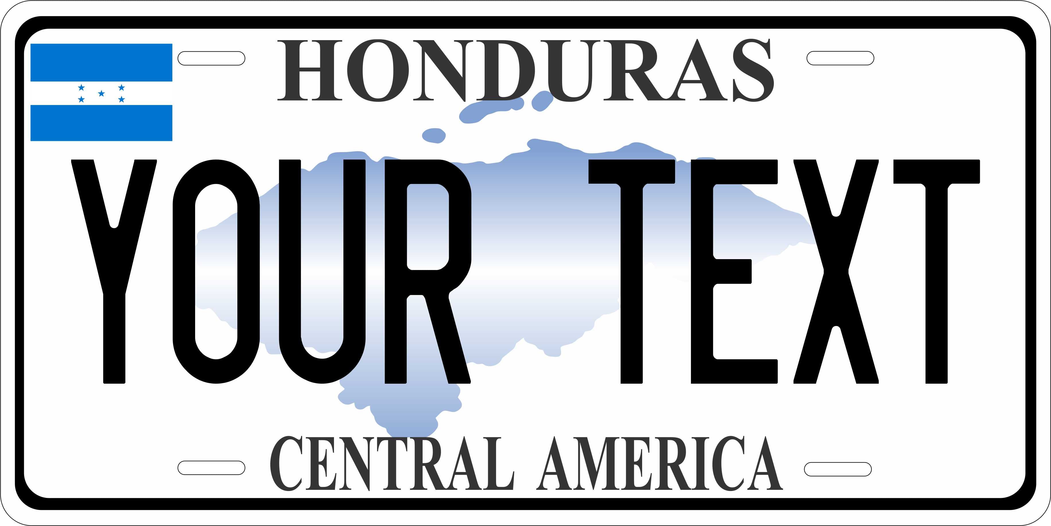 Honduras Map CSA License Plate Custom Novelty Car Bike Motorcycle