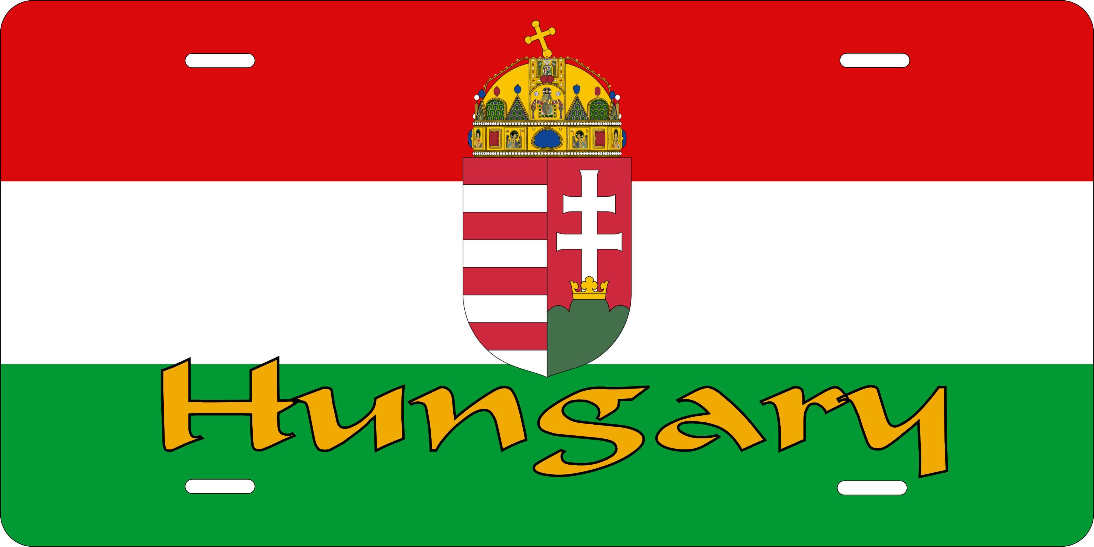 Hungary Europe Flag License Plate personalized Novelty Fun Car Bike Motorcycle