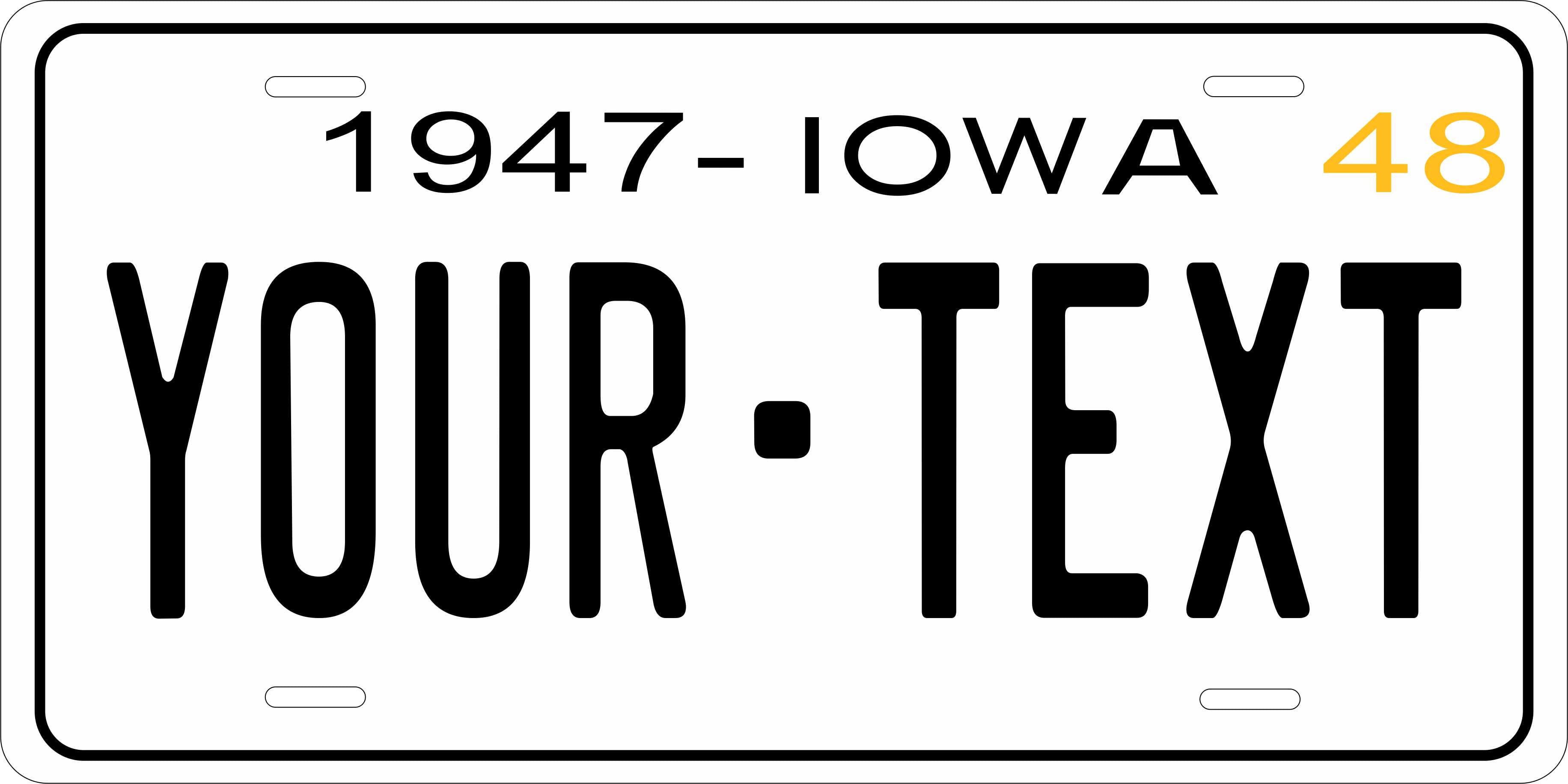 Iowa 1948 License Plate Yellow personalized Novelty Fun Car Bike Motorcycle