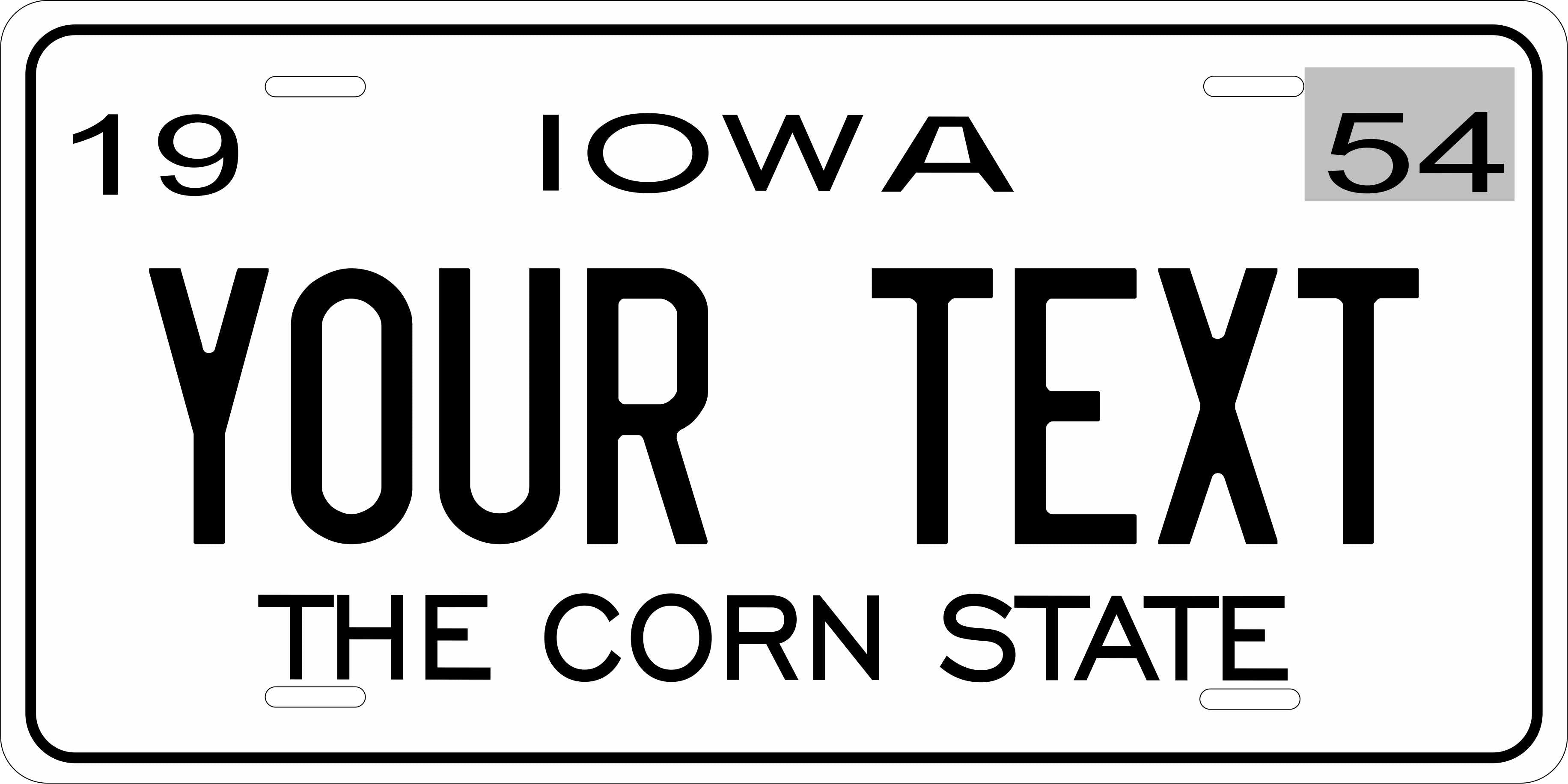 Iowa 1954 License Plate Yellow personalized Novelty Fun Car Bike Motorcycle