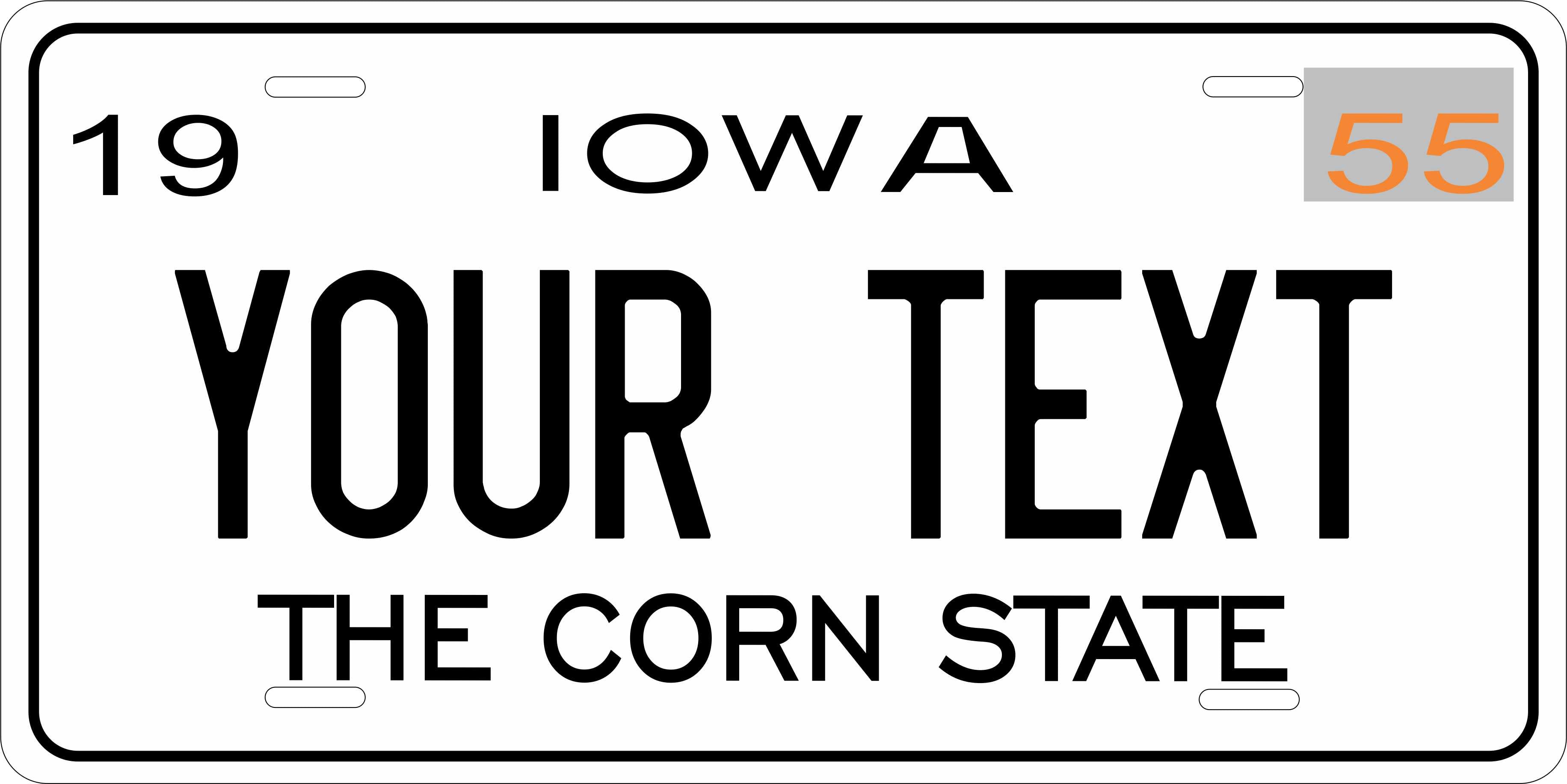 Iowa 1955 License Plate Yellow personalized Novelty Fun Car Bike Motorcycle