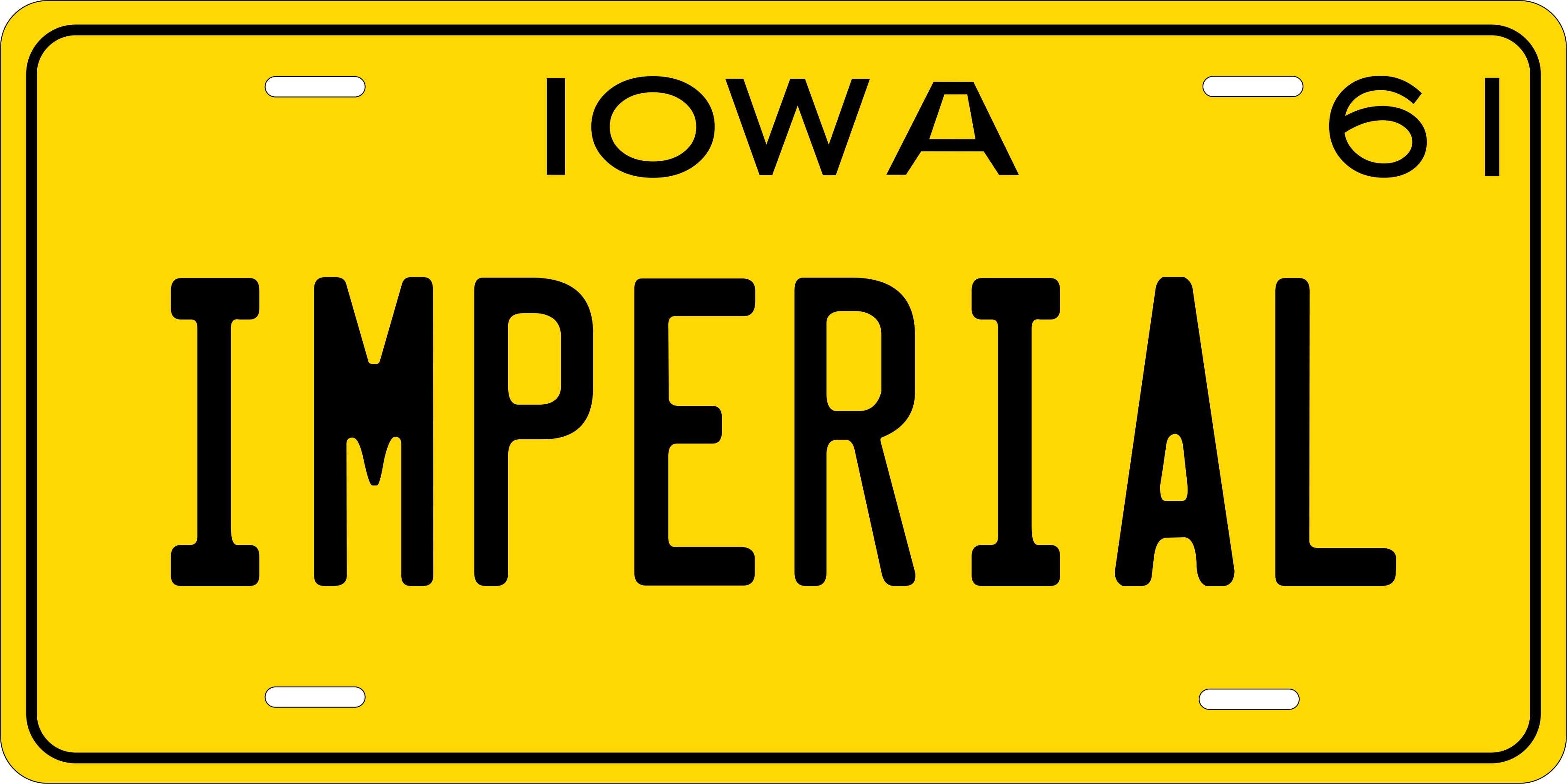 Iowa 1961 License Plate Yellow personalized Novelty Fun Car Bike Motorcycle